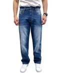 Southpole Mens Mid Rise Stretchable Straight Relaxed Fit Cross Hatch Denim Pants