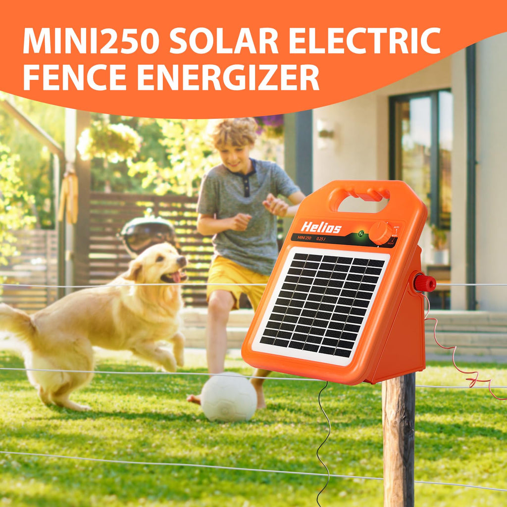 MINI160 2 Miles Solar Fence Charger, 0.16 Joule Solar Electric Fence Charger for Livestock, Pigs, Horses, Cattle Sheep, Solar Powered Electric Fence with Day or Night Mode, Easy Installation