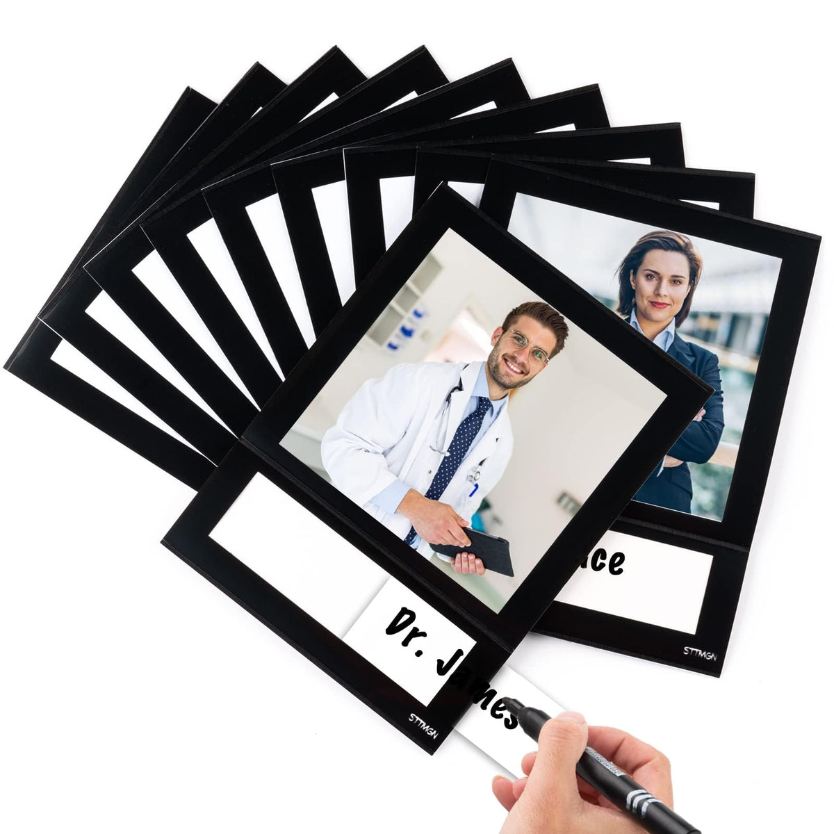 STTMGN Magnetic Picture Frames with Black Border(2.5"X3.5",12 Pack),Mini Wallet Size Magnet Photo Sleeves Pockets/Holder,Decorations for Home/Office/School/Classroom/Party