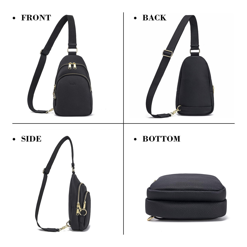 INICAT Small Crossbody Sling Bags Faux Leather Fanny Packs Purses for Women Everyday & Travel