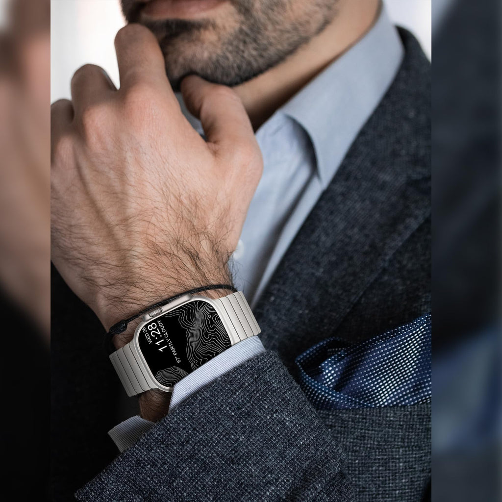 NewWays Titanium & Stainless Steel Link Bracelet for Apple Watch Band Ultra 3 2 1 Band 49mm Series11 10 46mm 42mm 45mm 44mm 41mm 40mm 38mm Series 3-11
