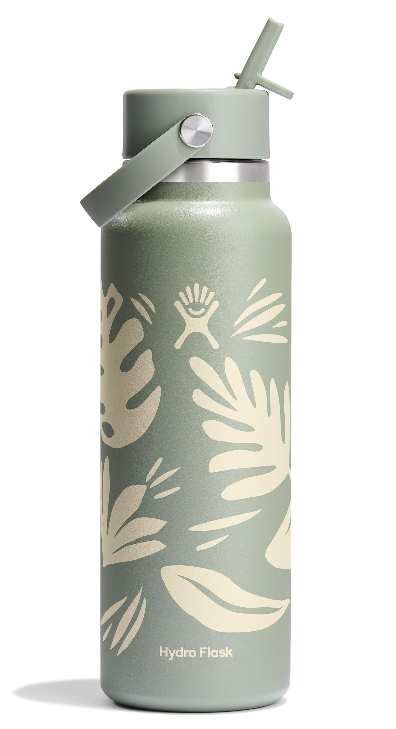 Hydro Flask Water Bottle - Insulated Stainless Steel - Wide Straw Lid, Non Spill, Leakproof in 24 Oz Forest Green Arc
