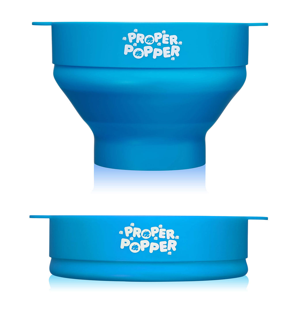 The Original Proper Popper Microwave Popcorn Popper, Silicone Popcorn Maker, Collapsible Bowl BPA Free & Dishwasher Safe - (Aqua)