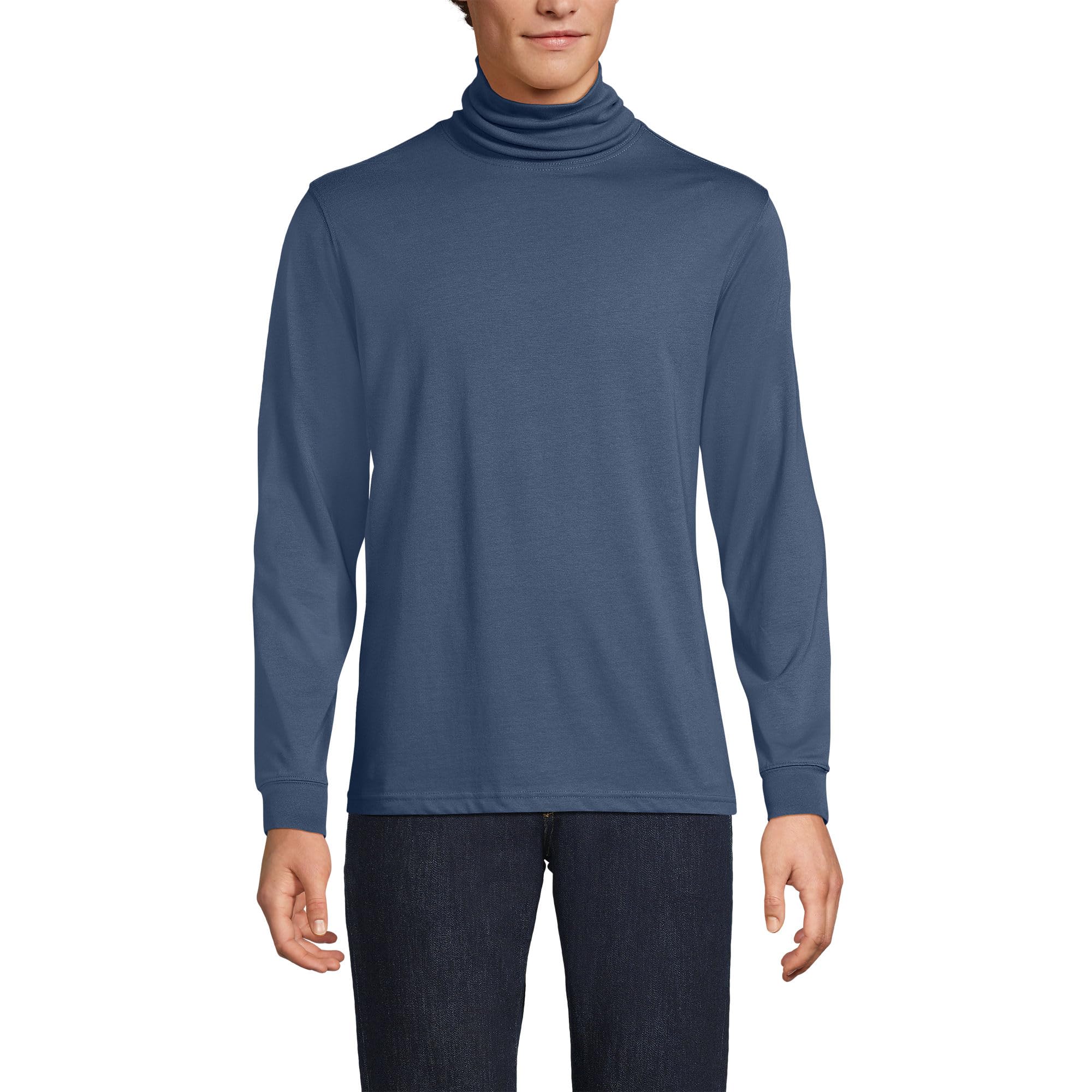 Lands' End Men's Super-T Cotton-Blend Turtleneck Shirt