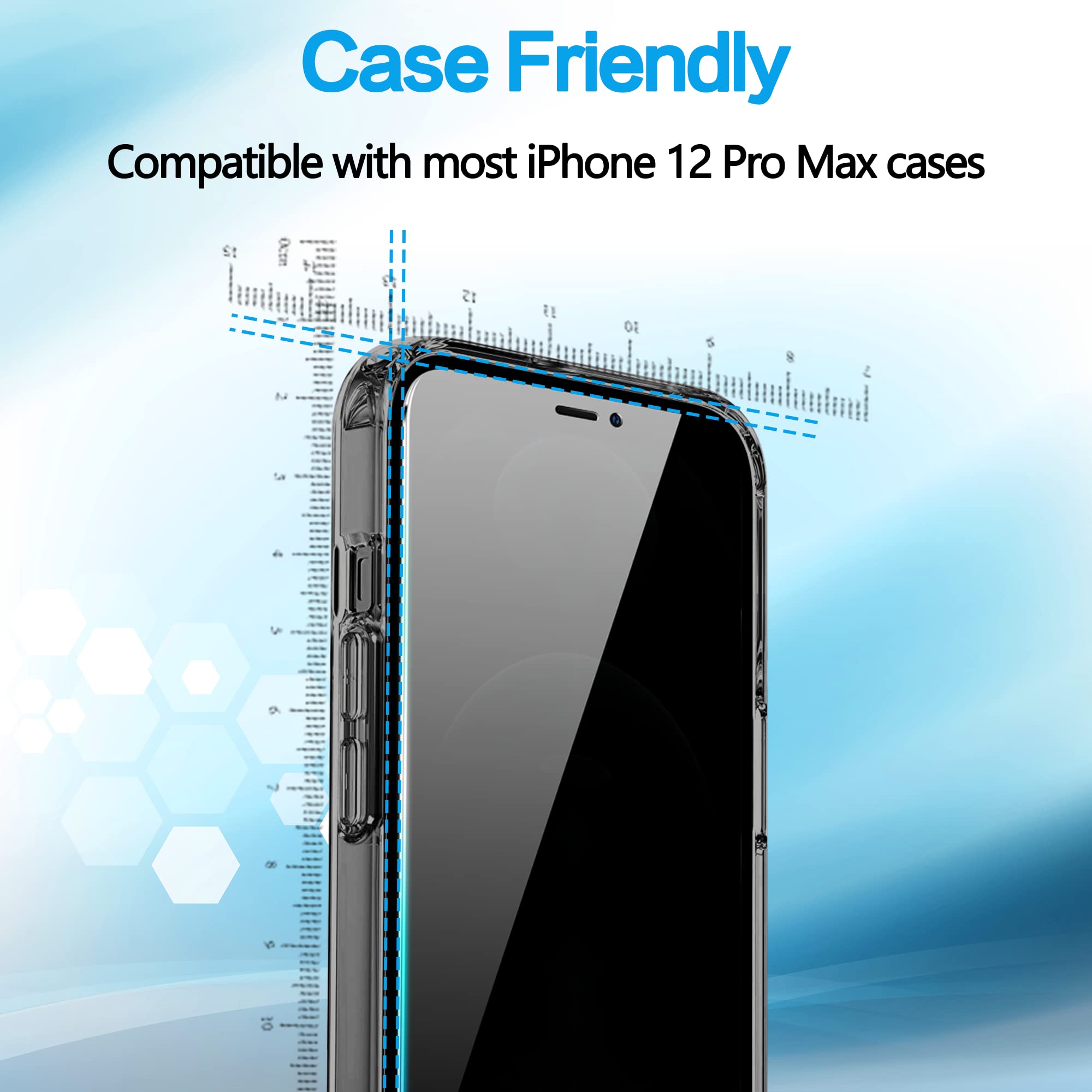WHPXJY Privacy Screen Protector for iPhone 11 Pro Max & iPhone Xs Max (2 Pack), Tempered Glass Film with 28° Privacy Protection, Anti-Scratch, Easy Installation, Bubble-Free (Not for iPhone 11)