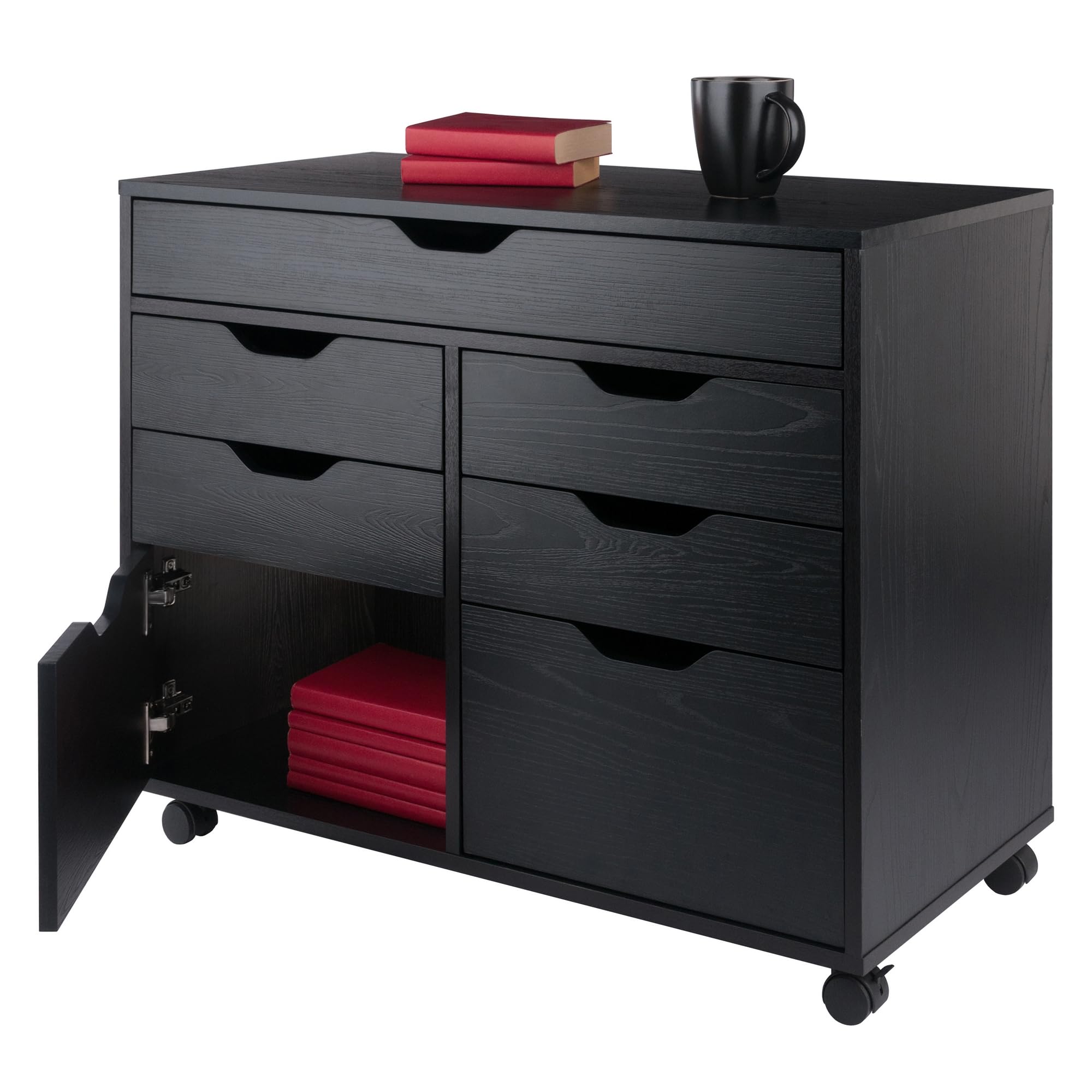 Winsome Halifax Mobile Storage Cabinet with Doors & Drawers, Stylish & Functional Home Storage Cabinet for Filing, Kitchen Organization, Moveable Furniture for Office, Dorms, Apartments