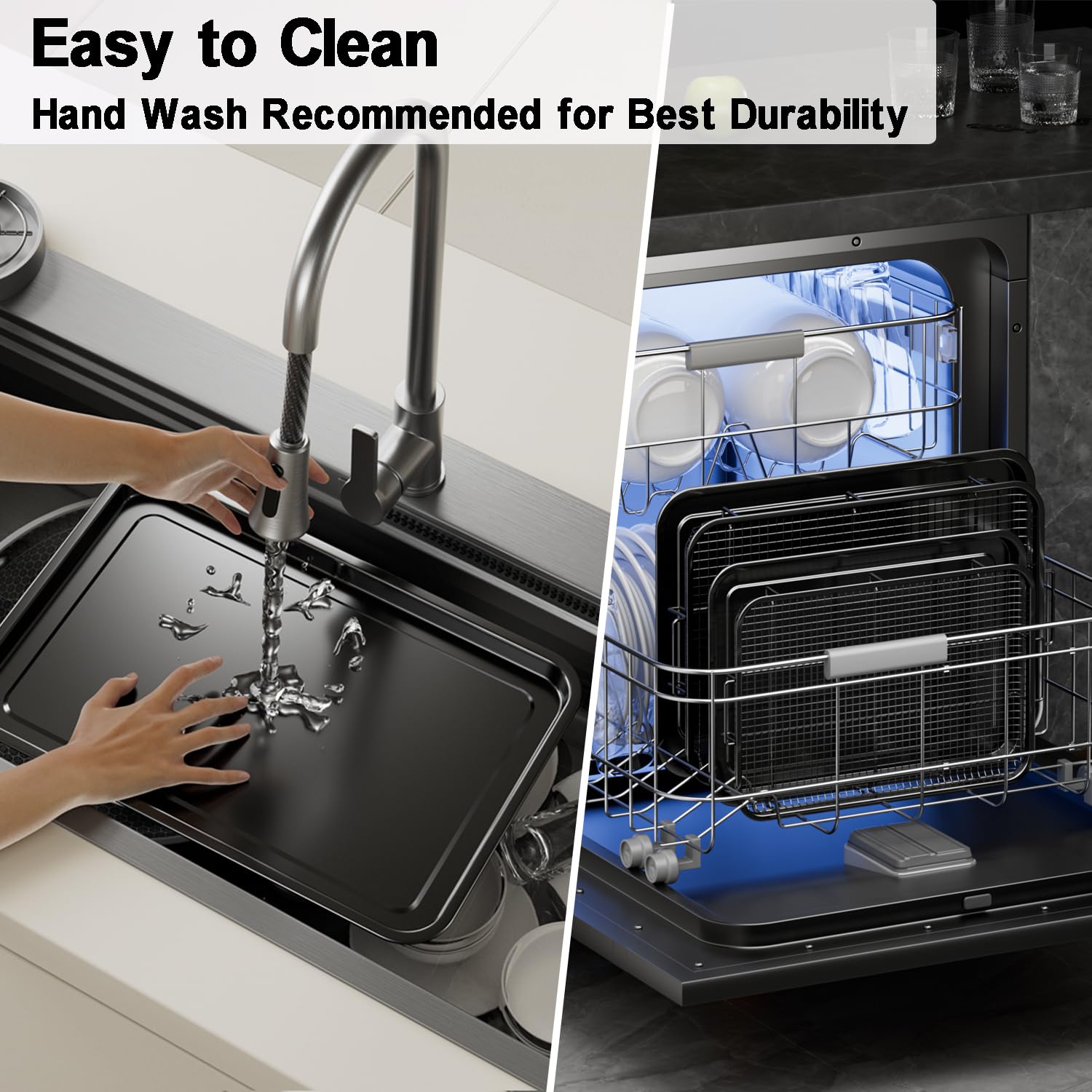Air Fryer Basket for Oven, Large14.88"×10.98"Air Fryer Pans for Convection Oven with 30 Sheet Parchment Papers, THORSES Non-Stick Stainless Steel Air Fryer Basket and Tray for Multi Cooking - Black