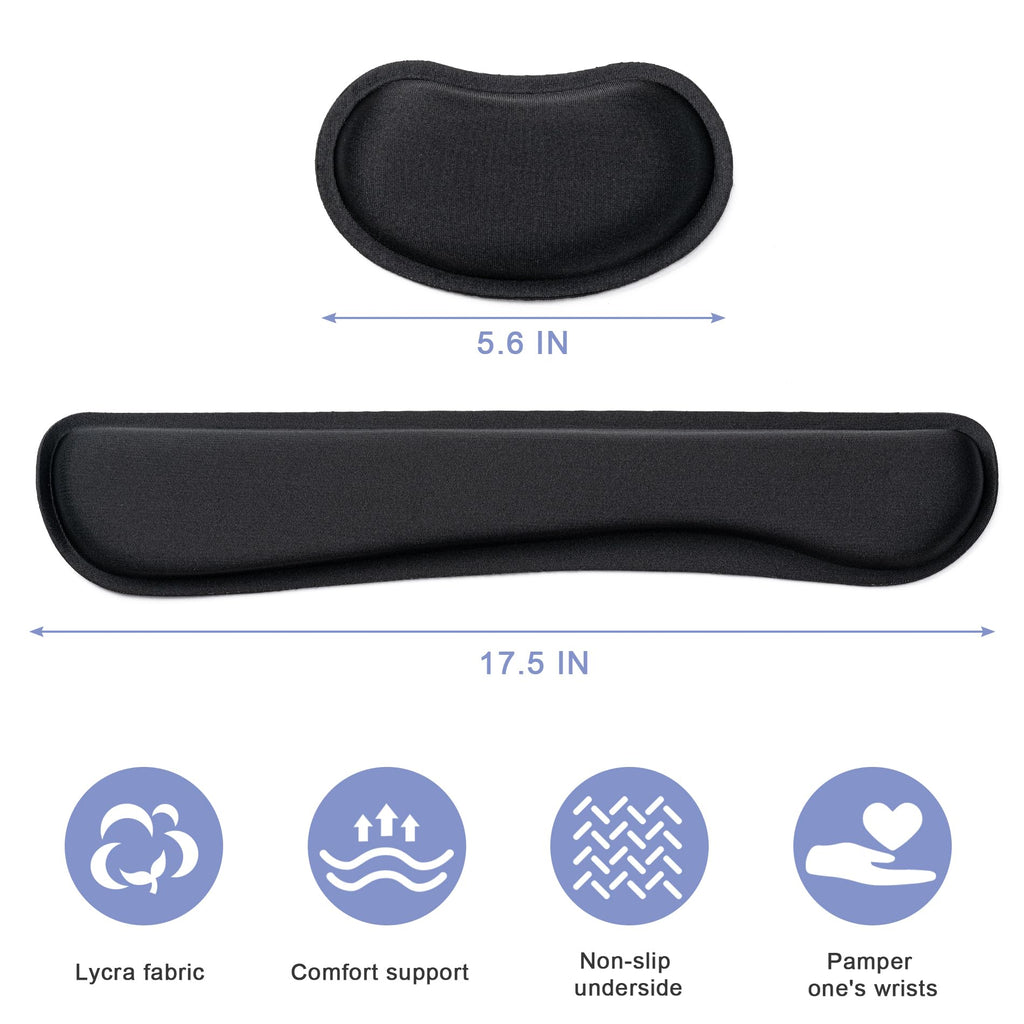 Hoewina Keyboard Wrist Rest,Ergonomic Wrist Rest,Superfine Fabric and Gel Memory Foam Wrist Pad for Computer Keyboard for Easy Typing & Pain Relief, Suitable for Office, Family, Outdoor, Bean Green