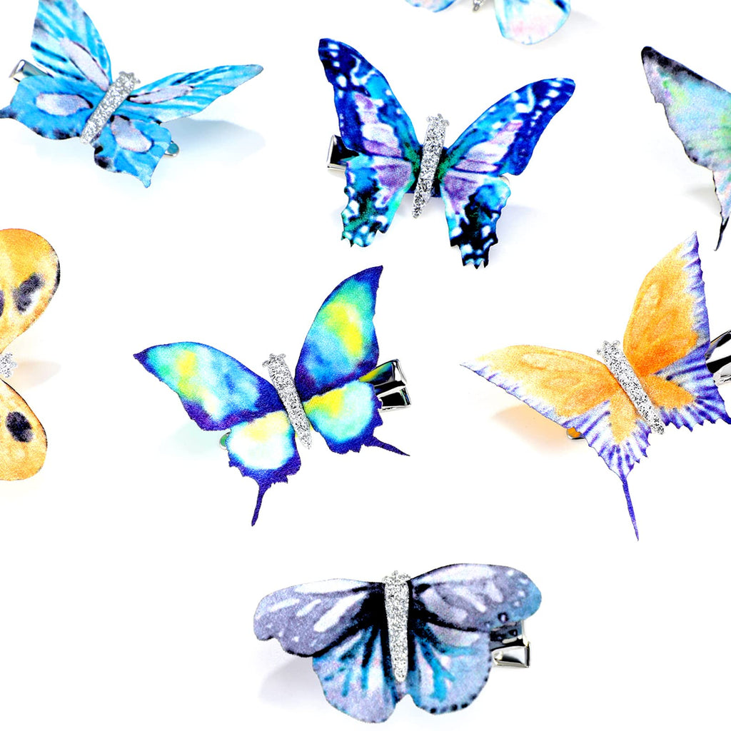 Boao 18 Pieces Glitter Butterfly Hair Clips for Girls Teens Women Hair Accessories (Bright Style)