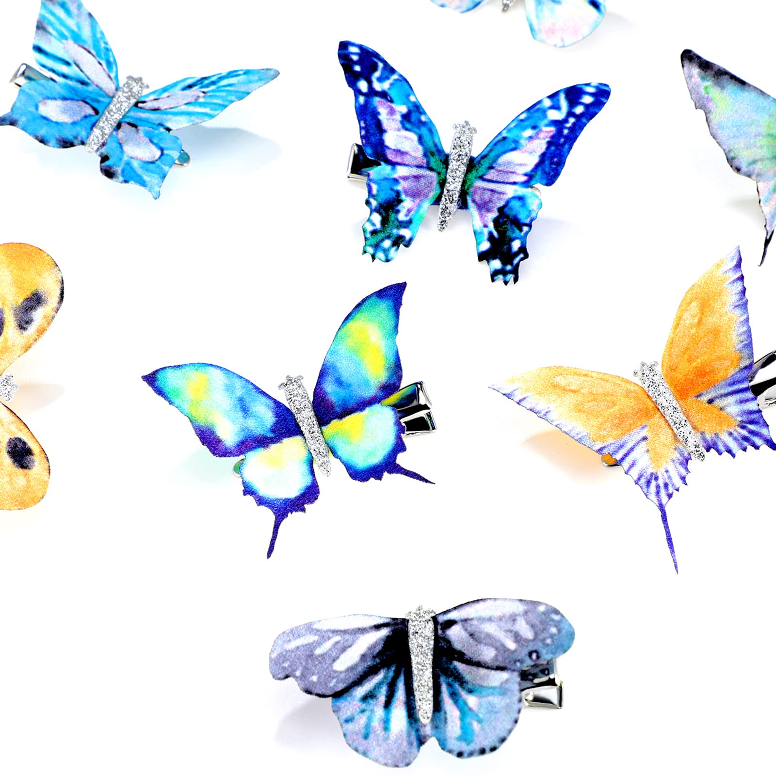 Boao 18 Pieces Glitter Butterfly Hair Clips for Girls Teens Women Hair Accessories (Bright Style)