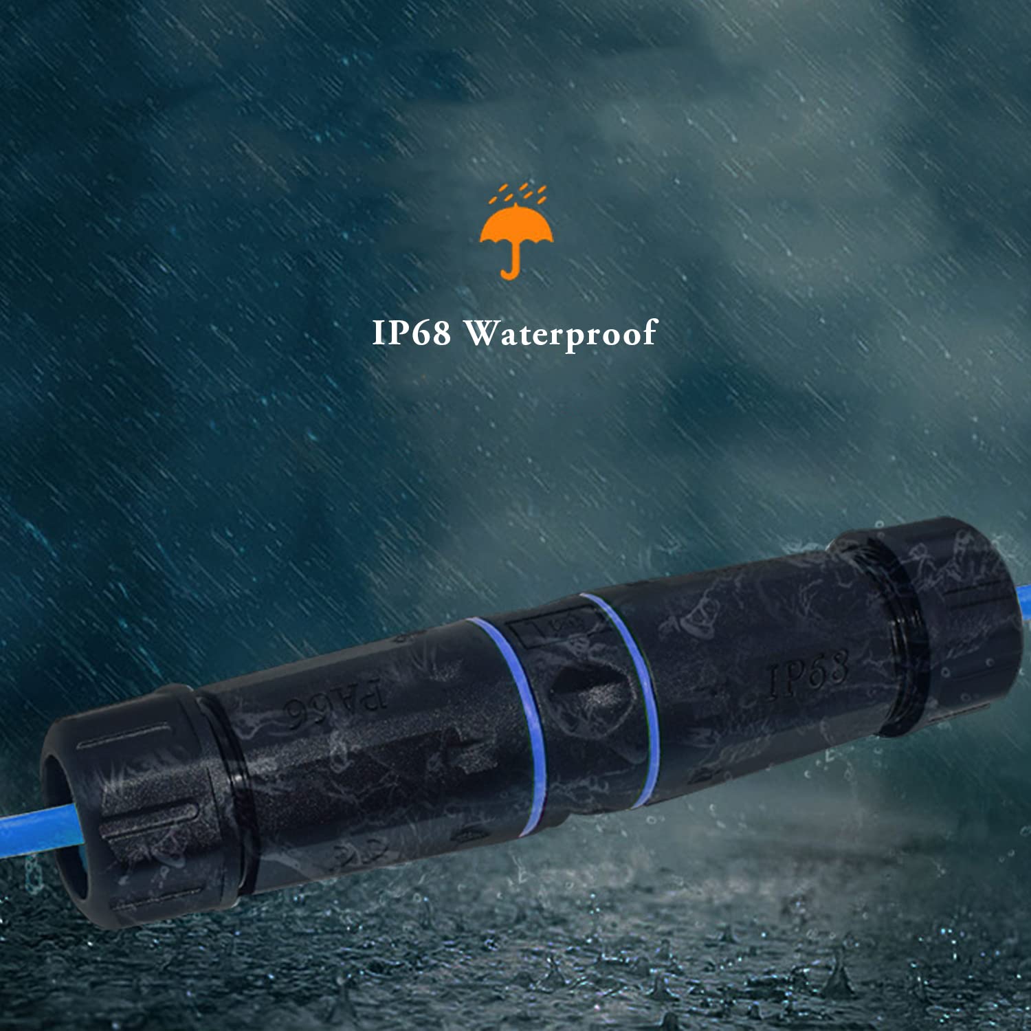 ZUZONG IP68 Waterproof RJ45 Coupler Splitter, Waterproof Ethernet Coupler 1 in 2 Out Splitter IP68 Ethernet Outdoor LAN Cable Connector for Cat5/Cat5e/Cat6/Cat7/Cat8 Ethernet Cable (1 Pair Female)