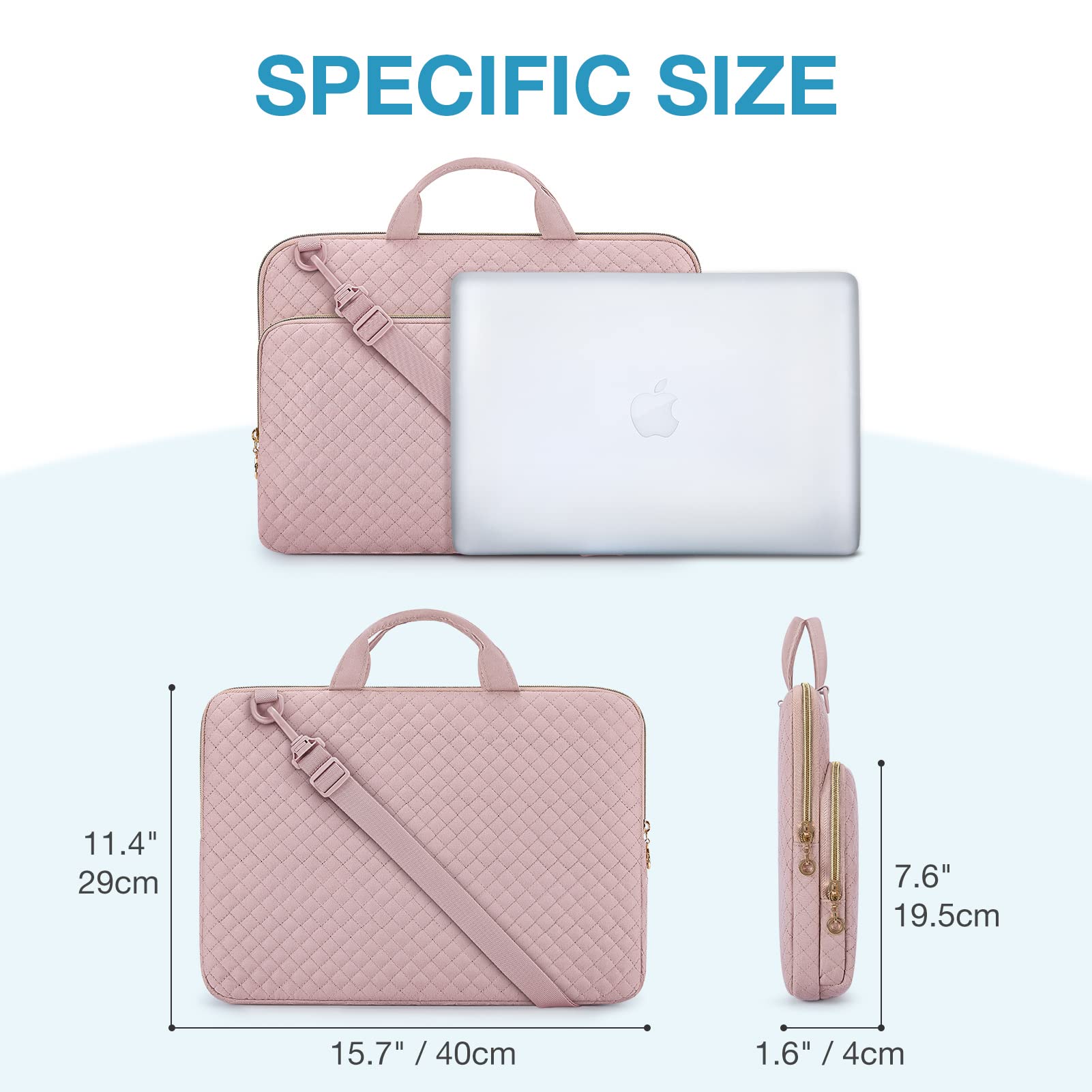 BAGSMART Laptop Case Compatible with 13-13.3 inch Notebook,Compatible with MacBook Pro 14 Inch,MacBook Air,Protective Carrying Bag with Pocket,Handles, Beige