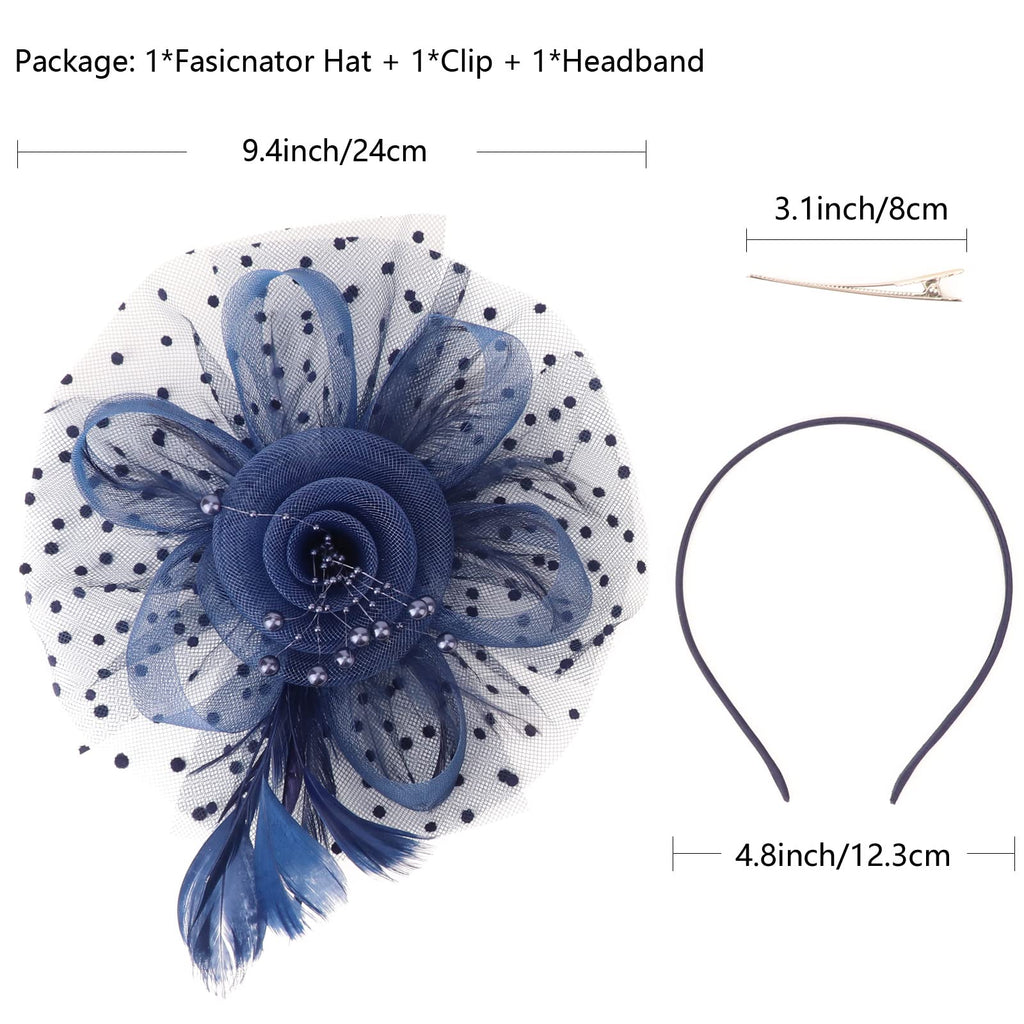 AQOKKA Women Fascinators Hats Flower Fascinators with Headband and Clip Tea Party Headwear for Women and Girls