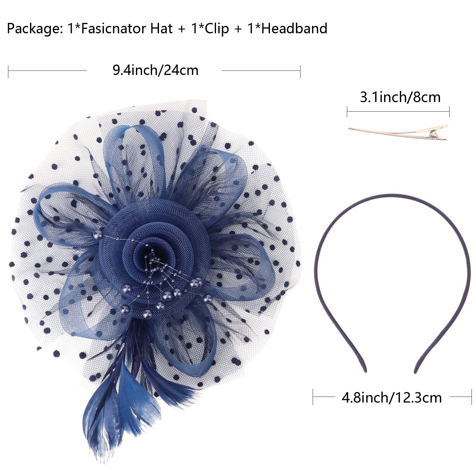 AQOKKA Women Fascinators Hats Flower Fascinators with Headband and Clip Tea Party Headwear for Women and Girls