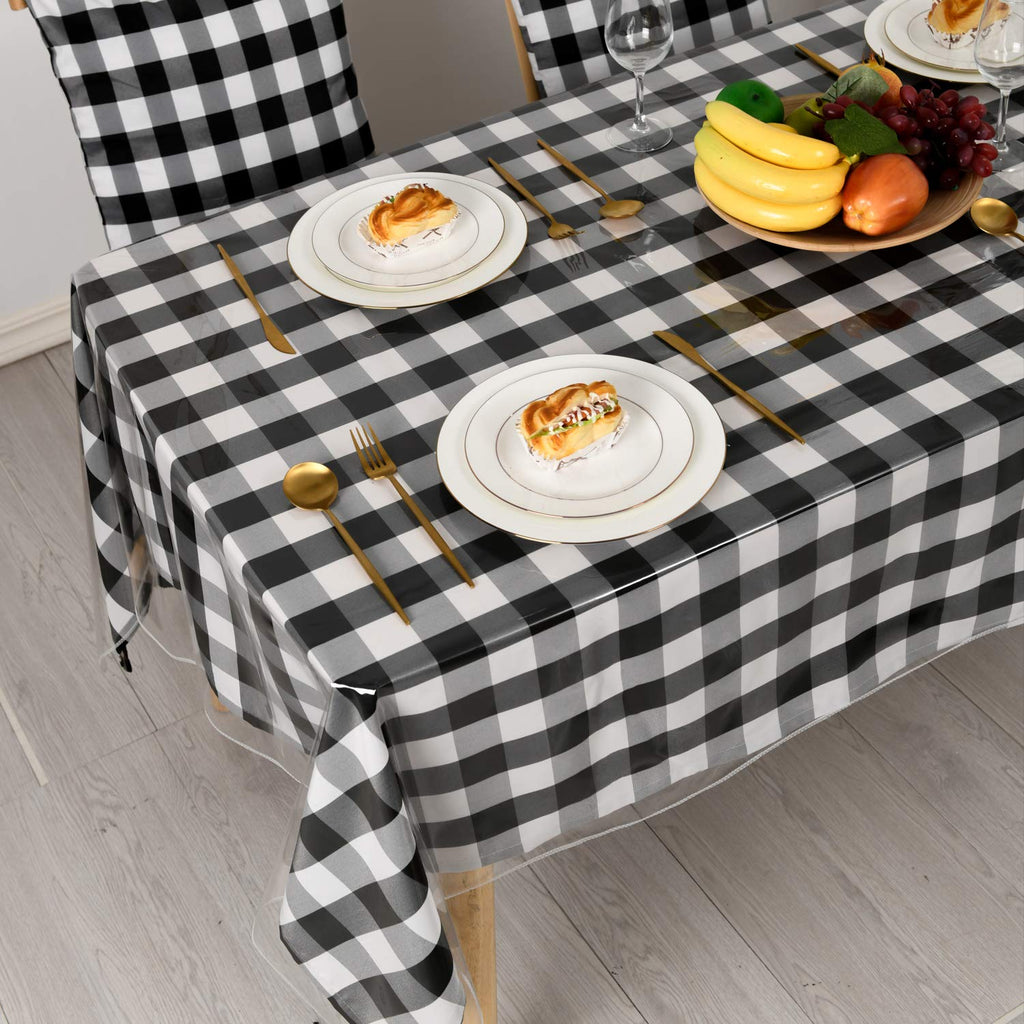 Hiasan Clear Plastic Tablecloth Rectangle - 100% Waterproof Oilproof Stain Resistant Wipeable Transparent Vinyl Table Cloth Protector, 30 x 30 Inch