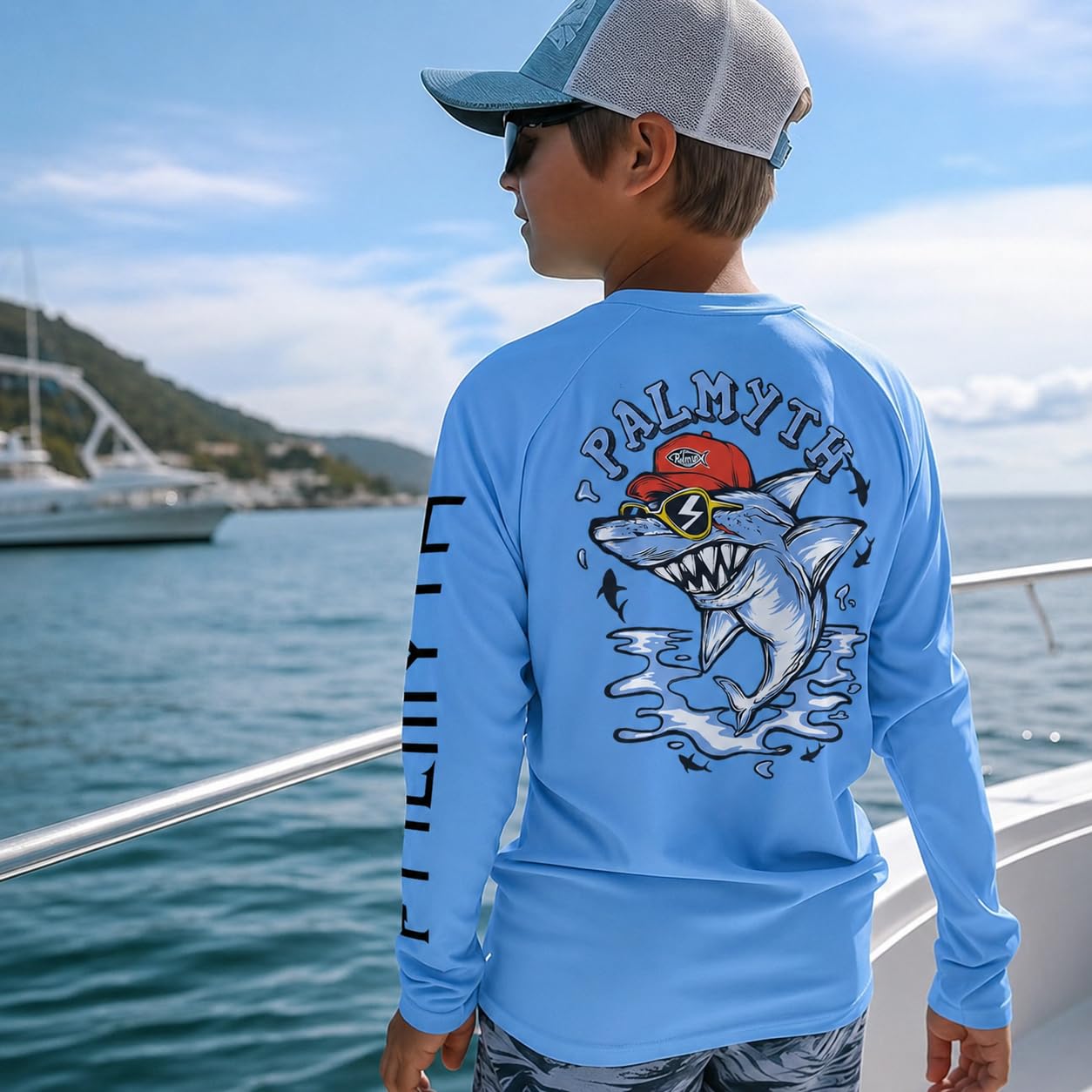 Palmyth Boys Fishing Shirt Youth Long Sleeve T-Shirt UPF 50+ Sun Protection