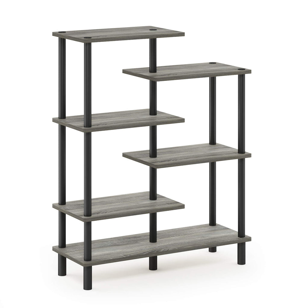 Furinno Turn-N-Tube 4-Tier Design Display Rack, Espresso/Black