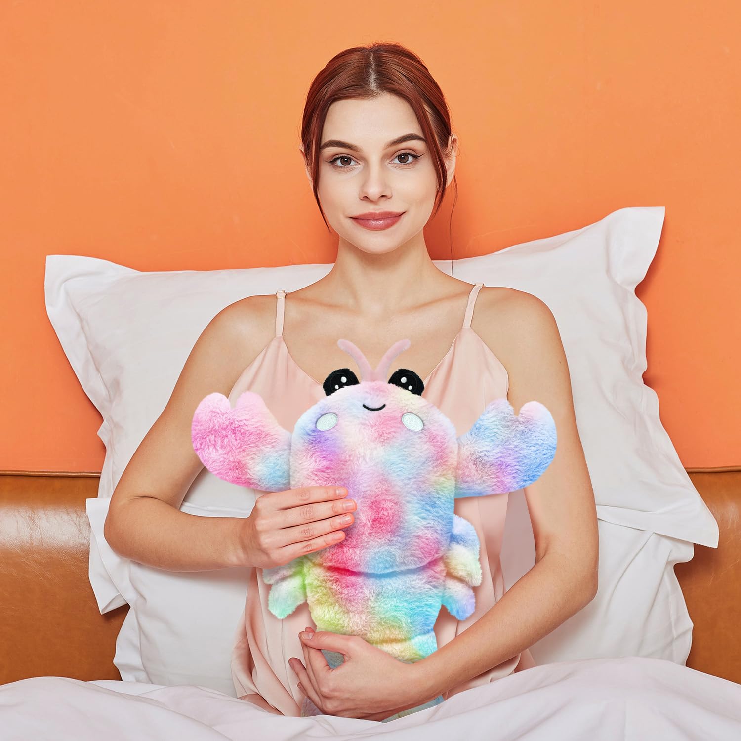 Microwavable Heating Pad for Cramps, Cuddly Warming Pillow, Cute Lobster Plush with Heating Pad (Mullticolor)