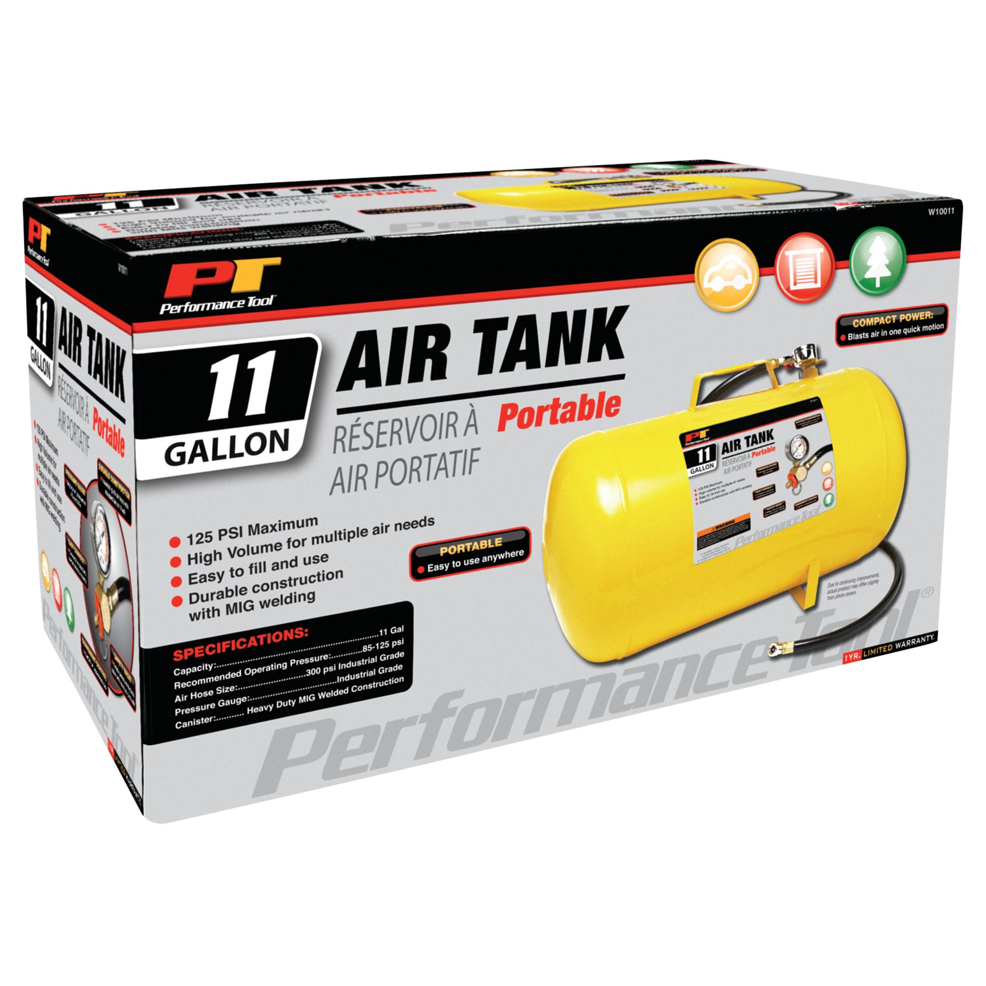 Performance Tool 60505 Air Tank Gauge - Essential for Safe and Accurate Pressure Monitoring, Do Not Exceed Maximum PSI for Optimal Performance
