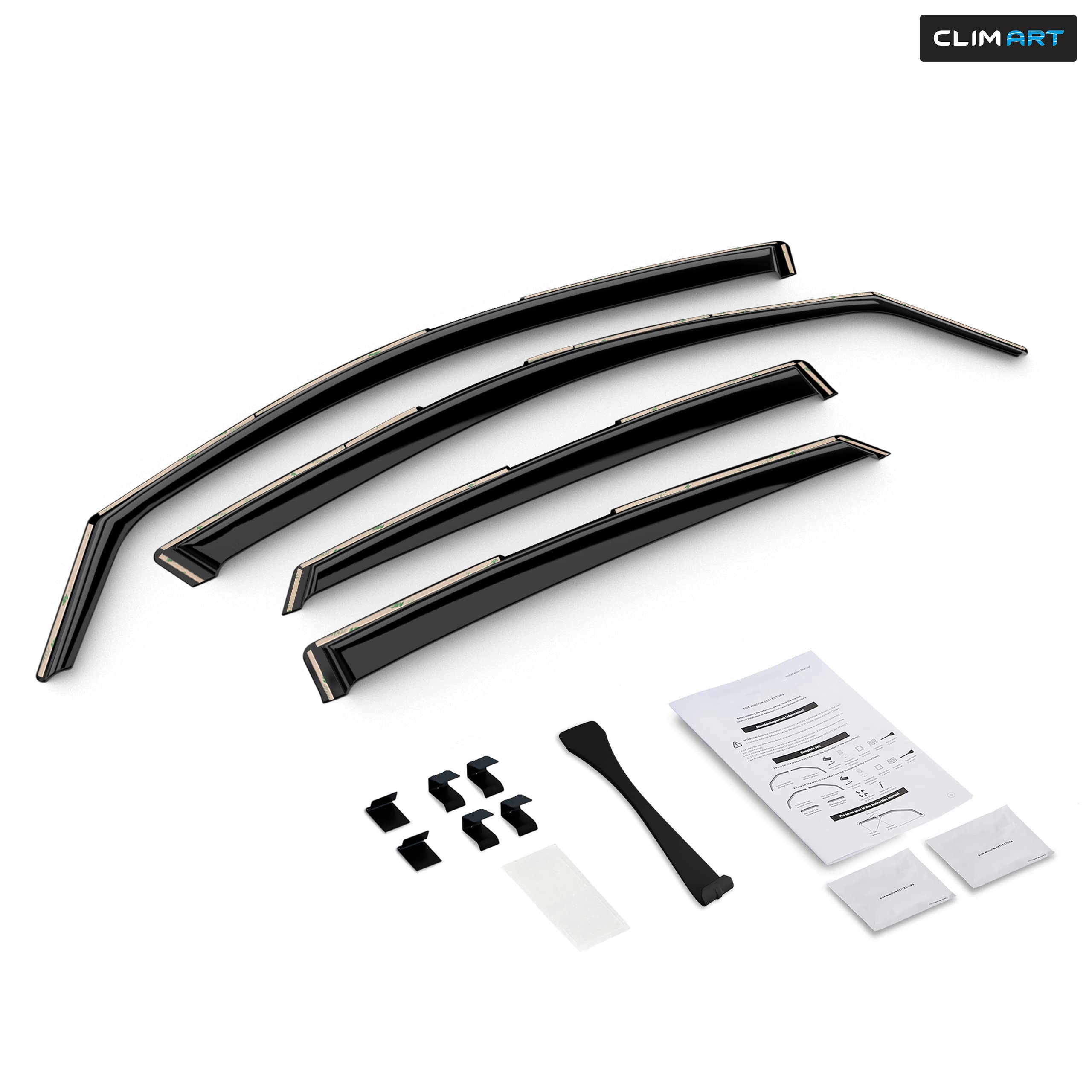 CLIM ART in-Channel Incredibly Durable Rain Guards for Honda Accord 2013-2017 Sedan, Original Window Deflectors, Vent Window Visors, Vent Deflector, 4 pcs. - 613274