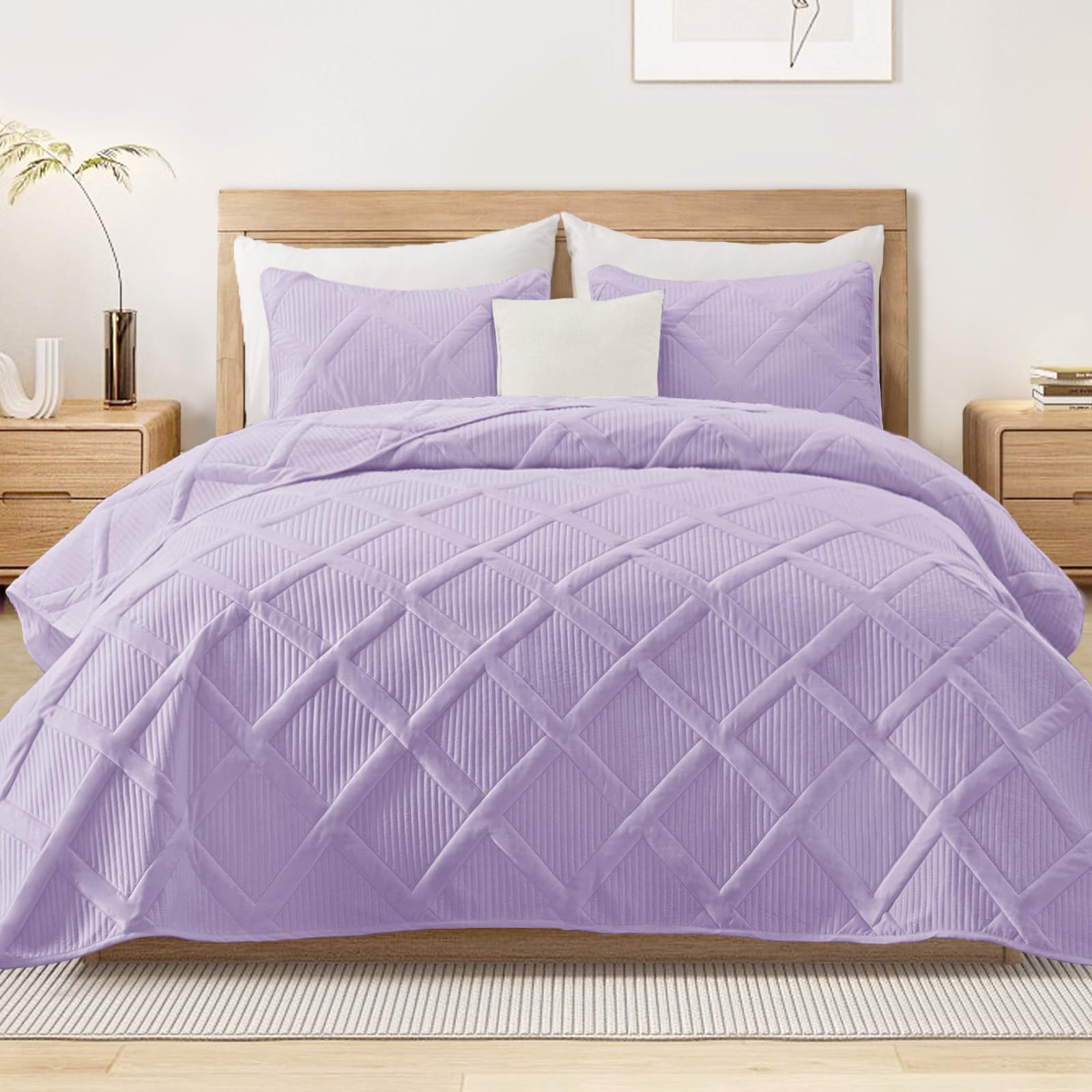 Exclusivo Mezcla Twin Size Quilt Set with Modern Striped Pattern, 2 Pieces Lightweight Black Quilts Bedding Set, Soft Bedspreads Coverlets for All Seasons