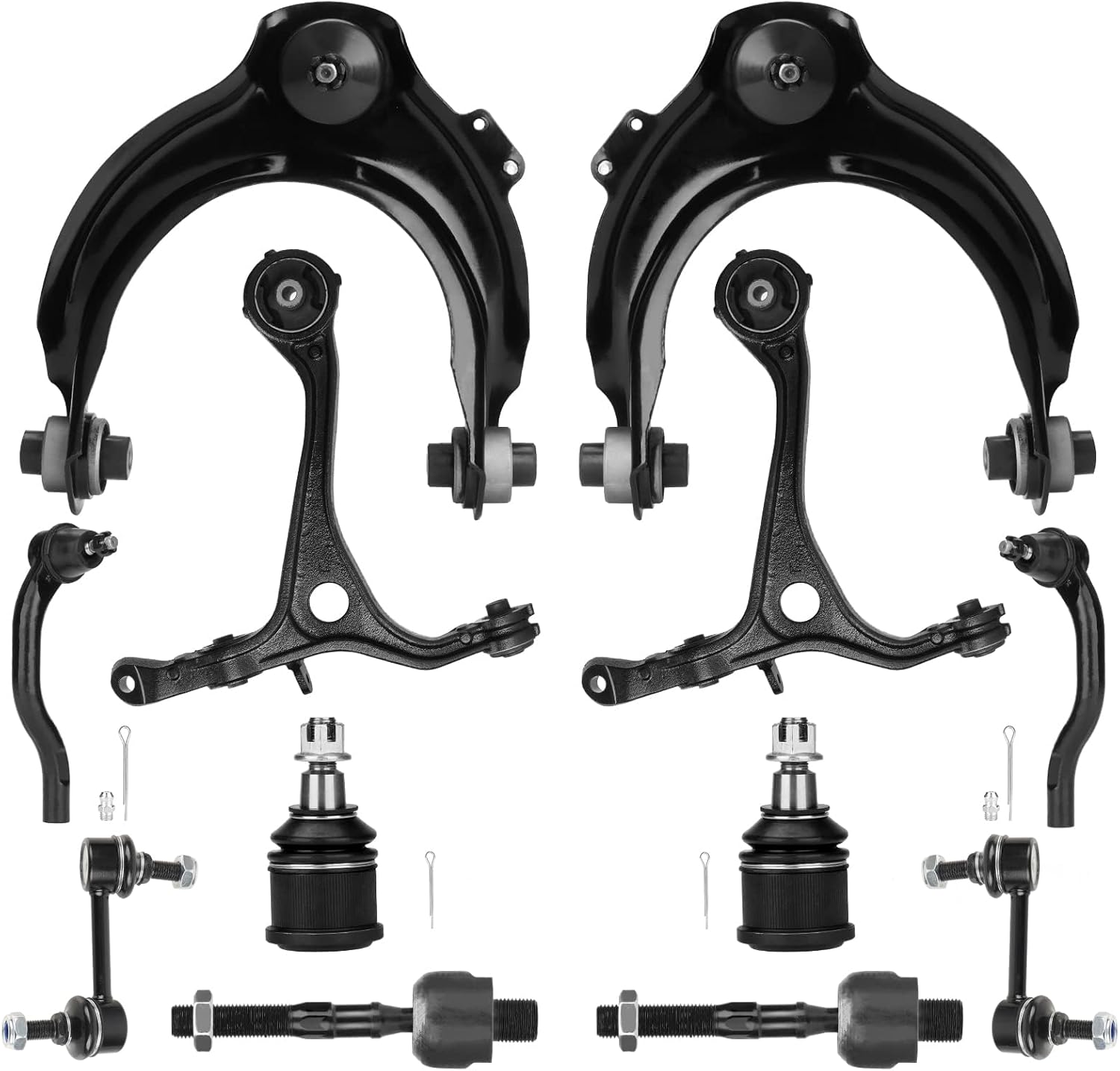 Front Upper Lower Control Arms Suspension Kit Ball Joints Sway Bars Tie Rods Fit for Honda Accord Sedan Coupe 2003 2004 2005 2006 2007, Fit for Acura TSX 2004-2008 -12 pcs
