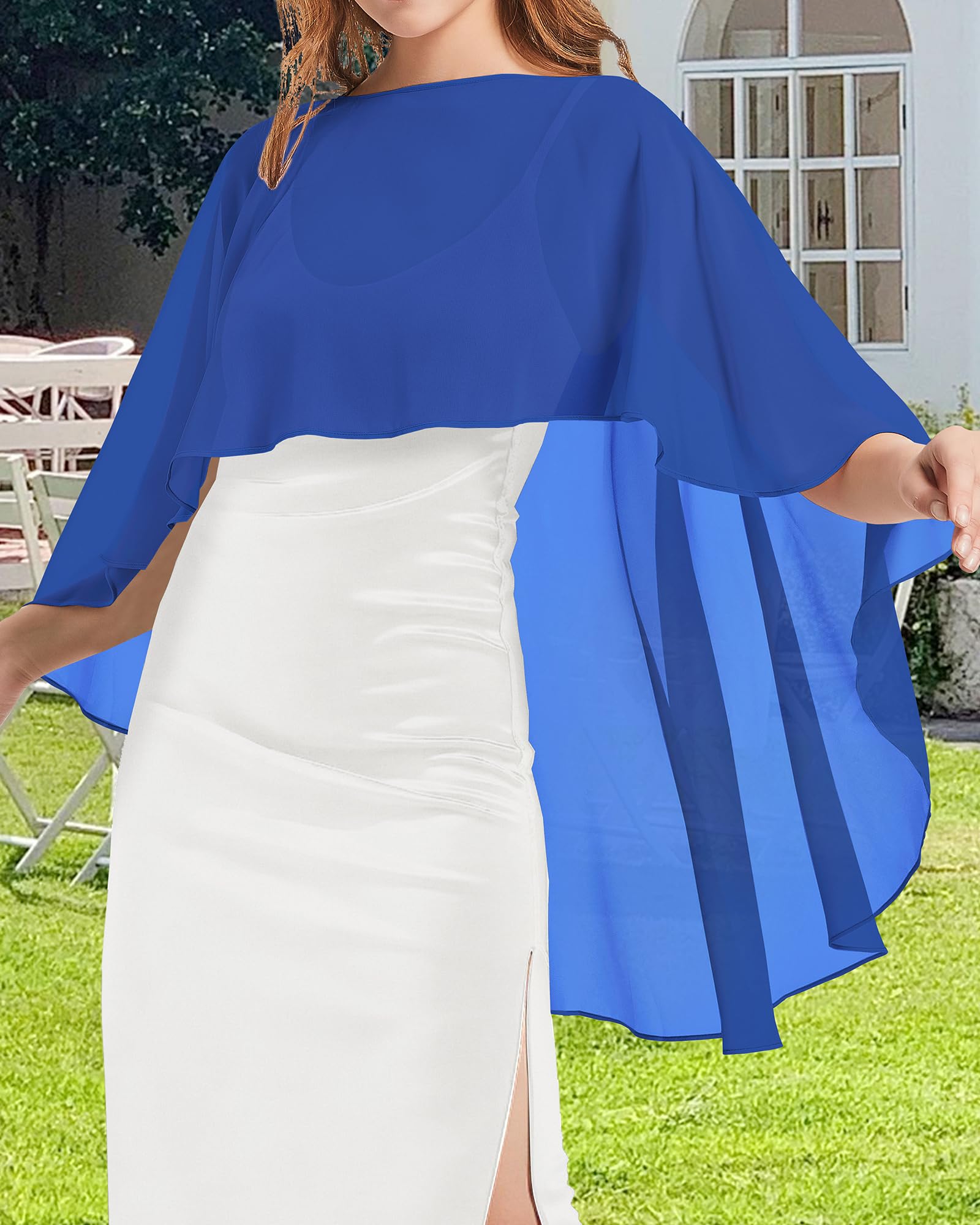 Womens Capelets Shawls and Wraps for Evening Dress Chiffon Capes Wedding Cover Up