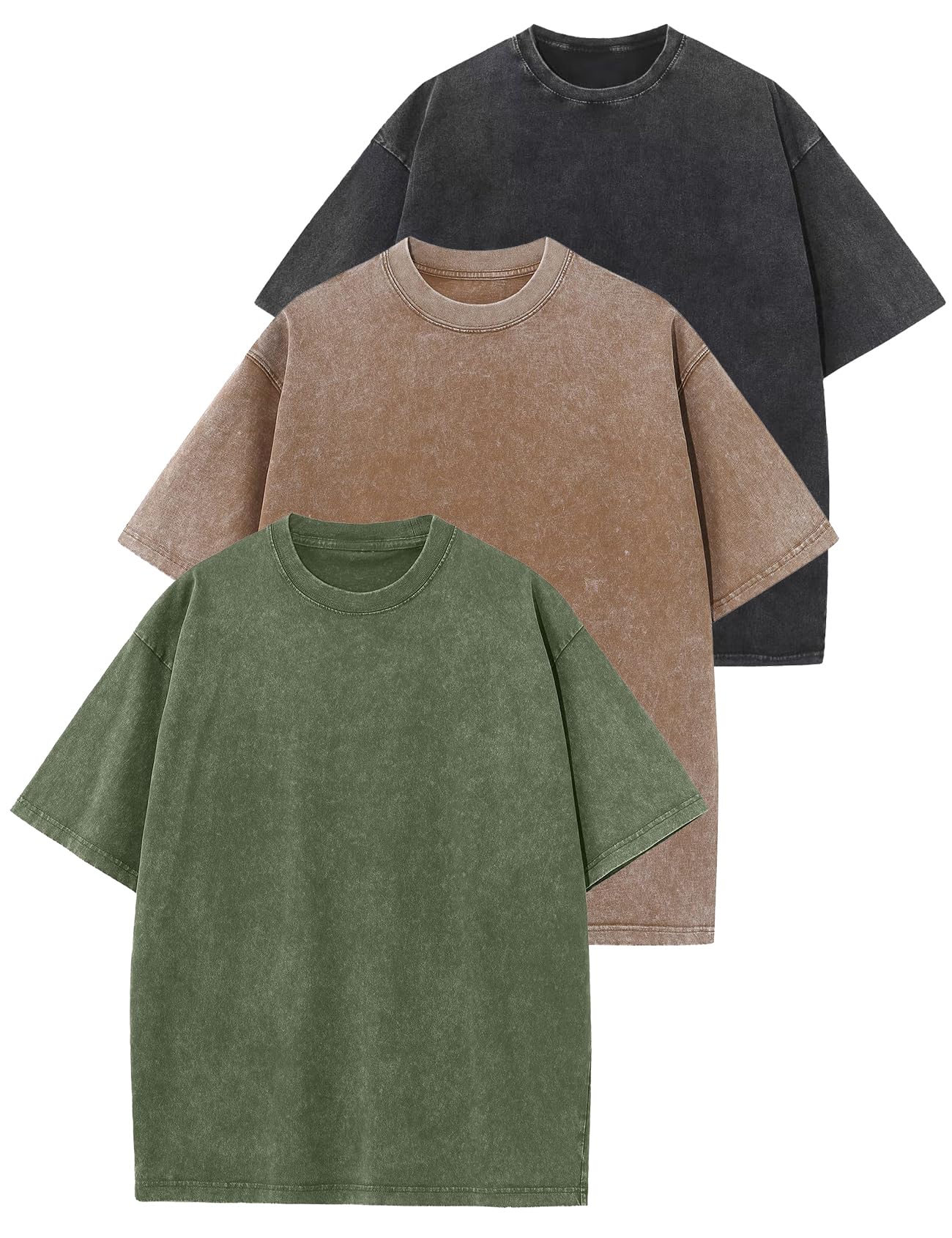 Arssm Men Oversized T Shirts Vintage Tee Loose Fit Short Sleeve Casual Streetwear Baggy Washed Unisex Tops