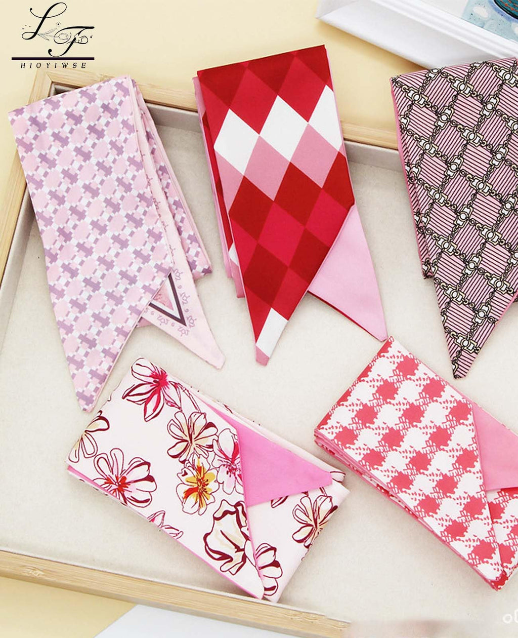 Hioyiwse Purse Scarf Handbags For Women Skinny Hair Neck Accessories Scarves With Bag Scarfs Handle Fashion Lightweight