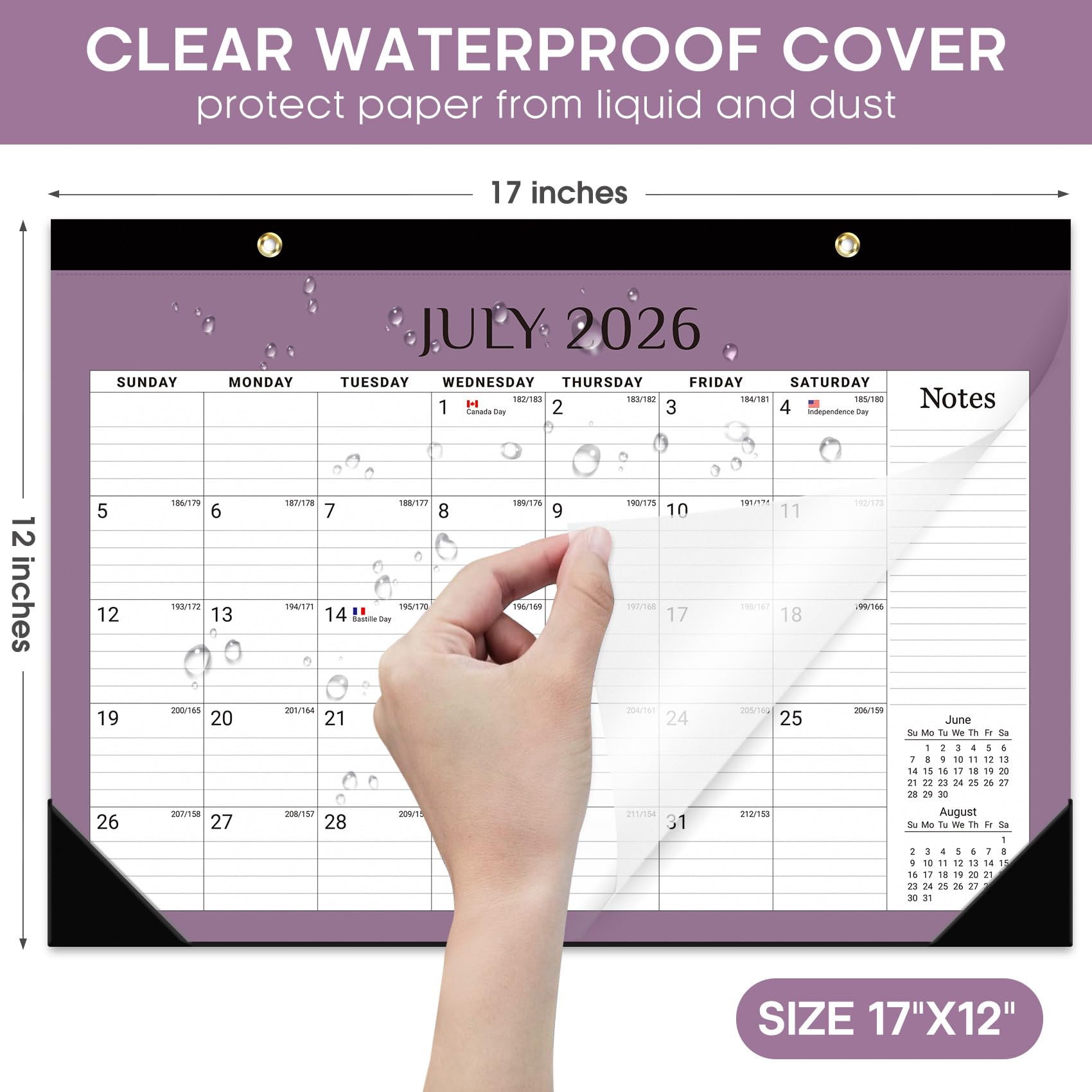 Desk Calendar 2026-2027, 21-Month Calendar Runs Until June 2027, Large 17" x 12" Monthly Desktop & Wall Calendar for Home & Office - Floral