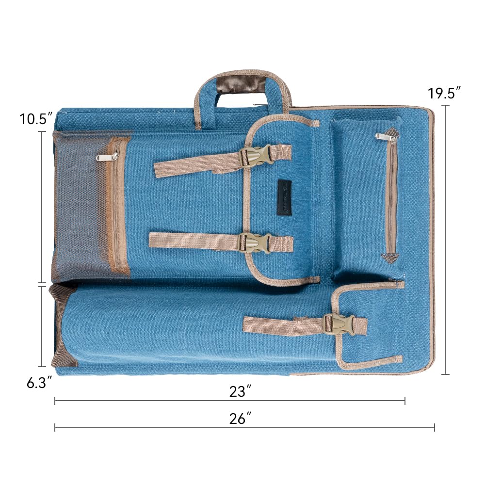 TRANSON Art Portfolio Case Artist Backpack Canvas Bag Large 26” x 19.5”