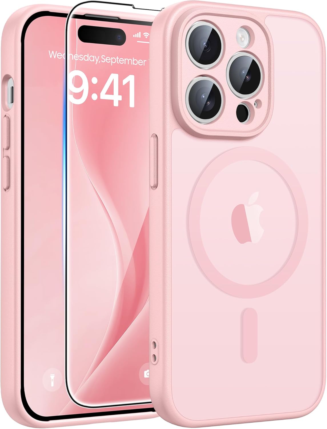 FNTCASE for iPhone 17 Case: [Compatible with Magsafe] Translucent Matte Cases with [Full Camera Protection] [Screen Protector] Military Grade Shockproof Protective Phone Cover - Light Purple