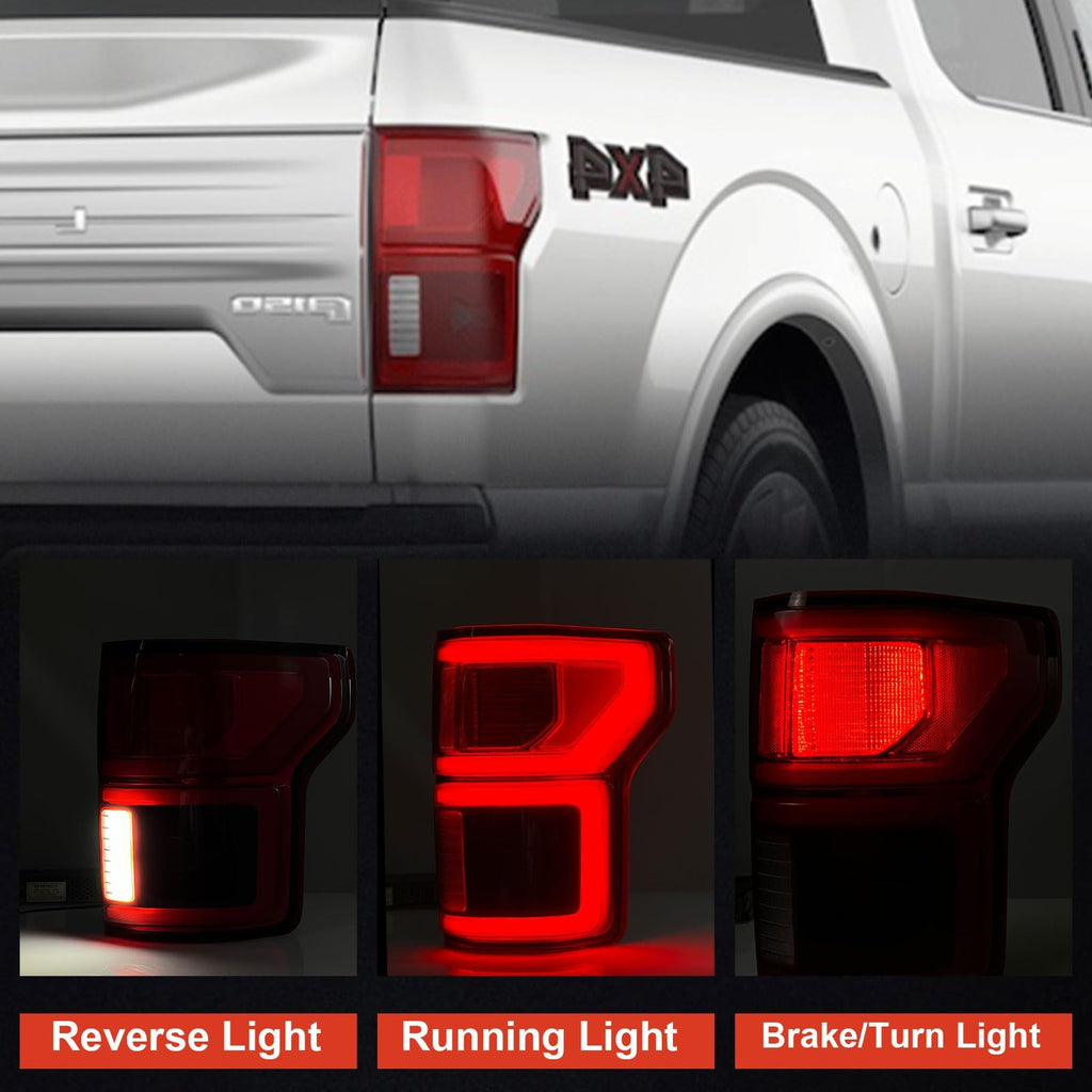 LED Tail Light Compatible With Ford F150 F-150 2018 2019 2020 W/Blind Spot Left Driver Side Taillights Taillamps Brakelights Replace Part Number:KL3Z13405B