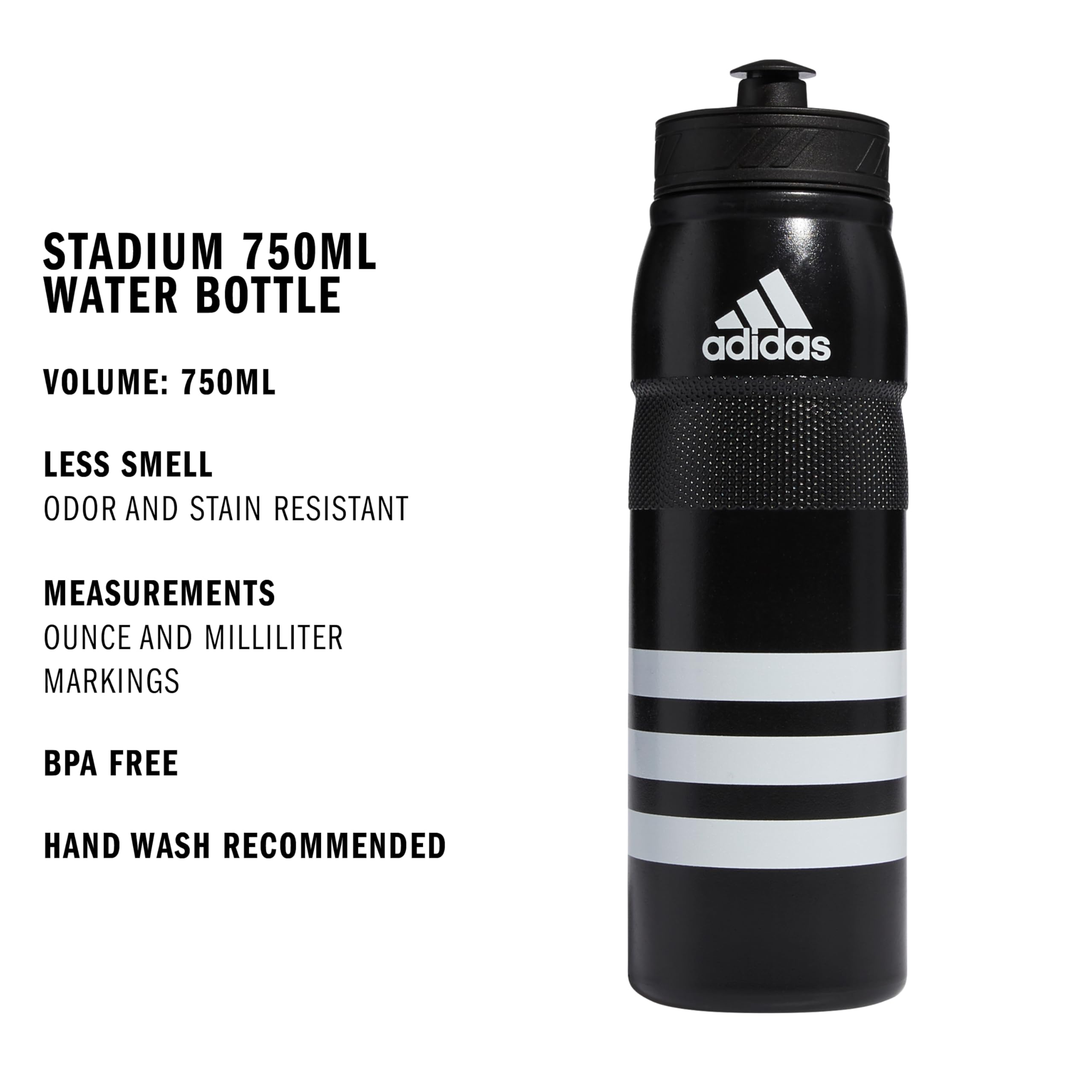 adidas 750 ML (28 oz) Stadium Refillable Plastic Sport Water Bottle