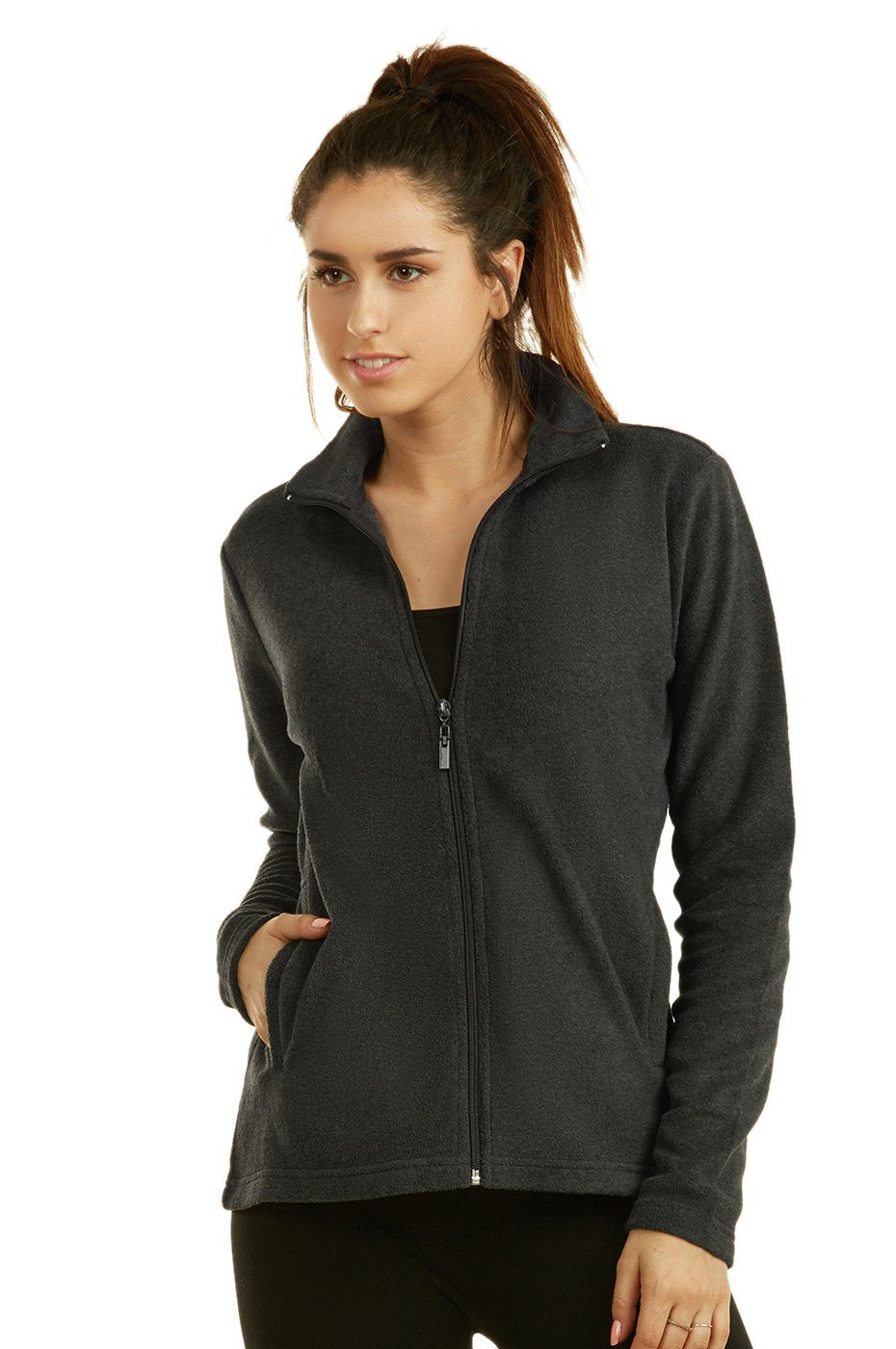 Sofra Women's Polar Fleece Full Zip Up Winter Jacket