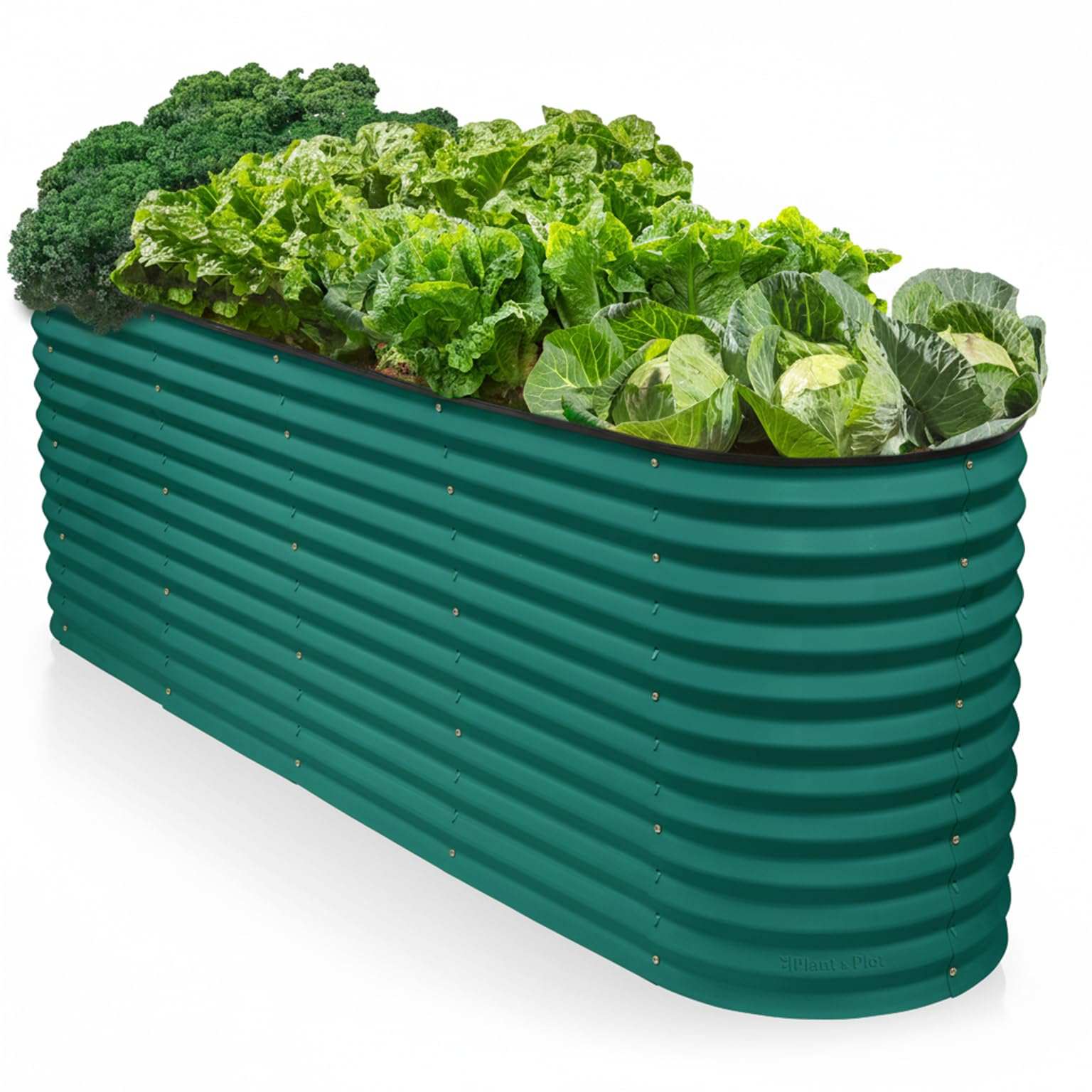 9-in-1 Galvanized Steel Raised Garden Bed // 8×2×1.5 ft Modular Planter for Gardening, Vegetables, Flowers // 18" Tall Metal Raised Garden Beds Outdoor (Dark Green) // Patented Design Planter Box