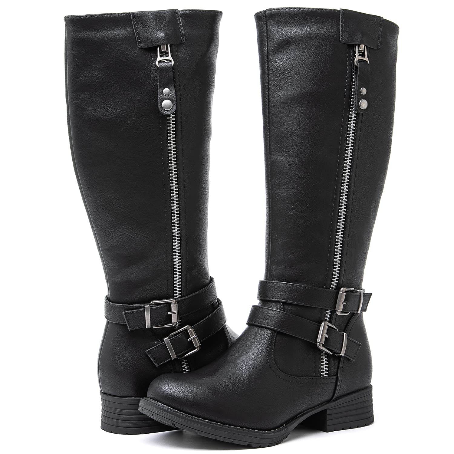 GLOBALWIN Women's Knee High Boots Fashion Comfortable Riding Boots For Women Low Heel