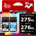 275XL 276XL Remanufactured Ink Cartridge Replacement for Canon 275 and 276 XL PG-275XL CL-276XL Ink for Canon PIXMA TS3520 TS3522 TS3500 TR4720 TR4722 TR4700 Printers (1 Black, 1 Color Combo)