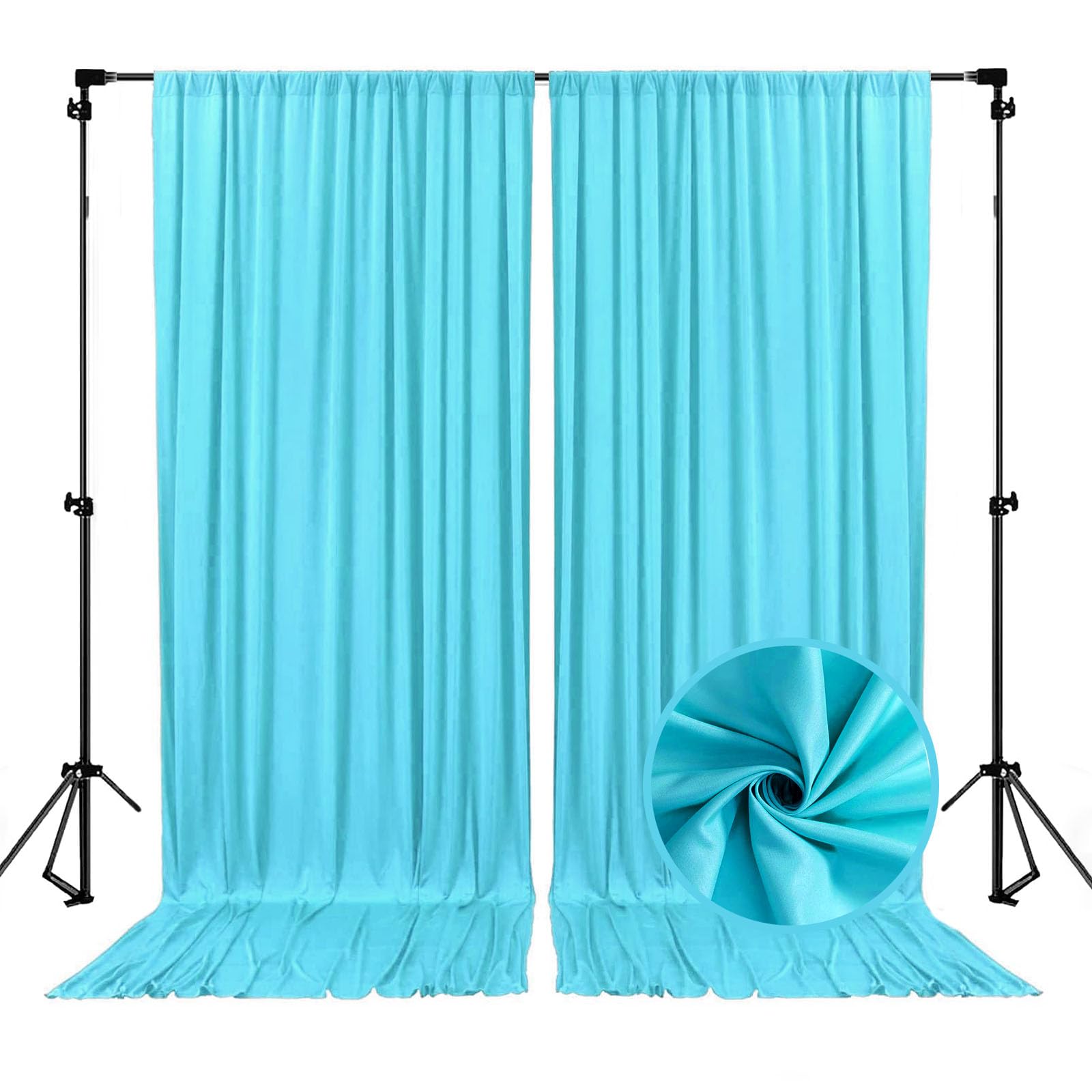 10 x 10 Feet Black A Backdrop Curtain for Partie, Background Curtains for Photoshoot, Birthday, Wedding, Halloween, Thanksgiving, Christmas, New Year Party Decorations 5Ft x 10Ft, 2 Panels