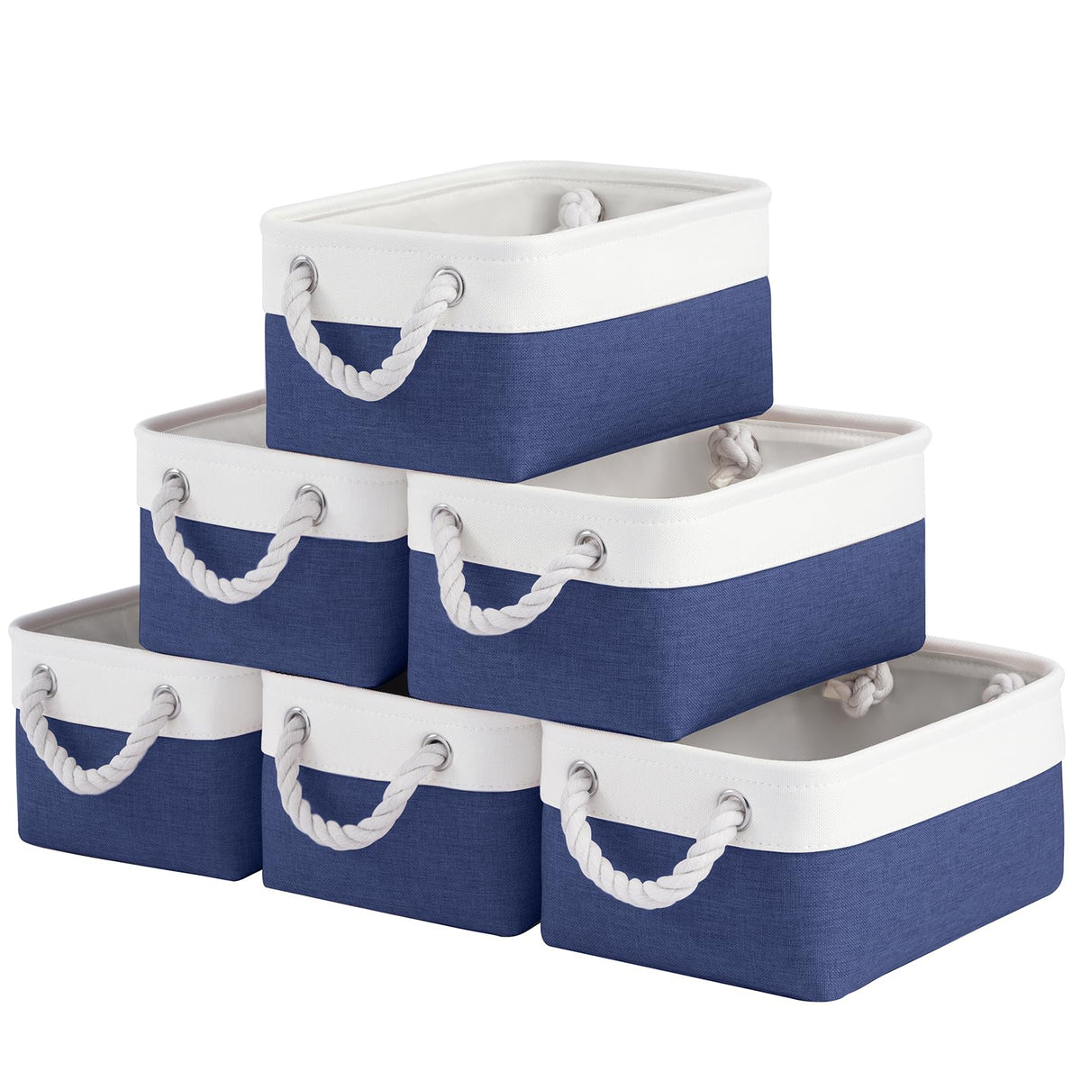 Storage Baskets for Shelves 11.8x7.9x5.2 Inch, Foldable Fabric Storage Bins with Handles, Small Storage Baskets for Organizing Closet, Office, Home Organization (1-Pack, Gray)