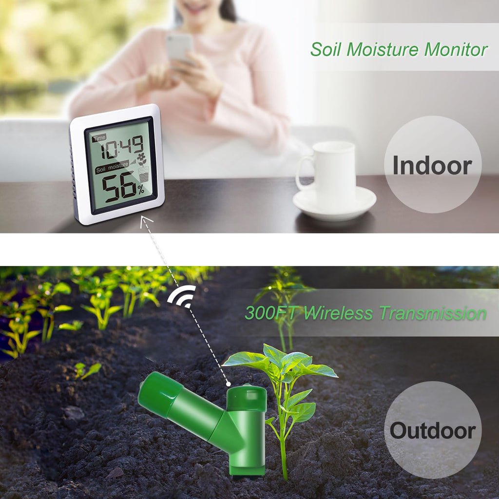 ECOWITT GW1206 Soil Moisture Tester Kit, Includes GW1200 IoT Wi-Fi Gateway and WH51 Soil Moisture Sensor, 915 MHz
