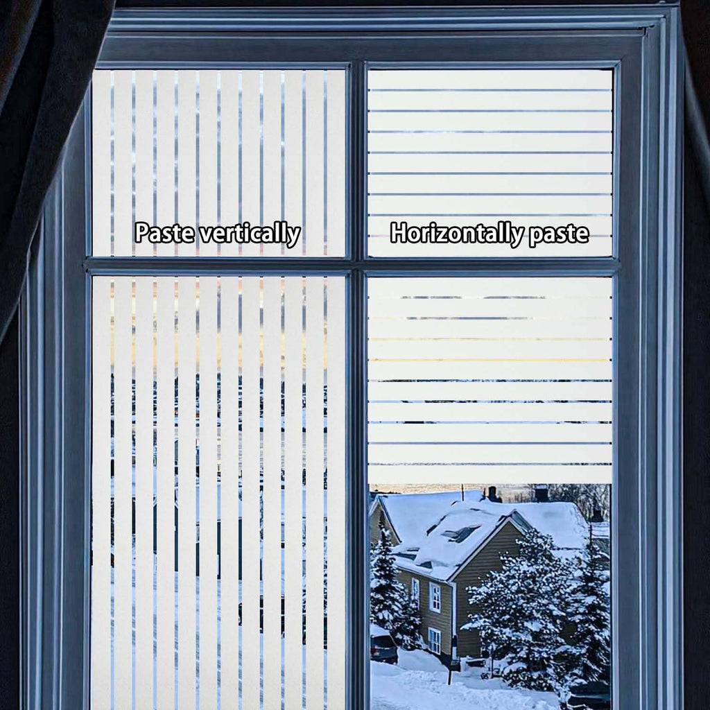 Window Privacy Blinds, Removable Glass Door Privacy Film, Suitable for Bathrooms, Offices, Static Cling Decorative Film, Reusable Window Stickers (Blinds, 17.5 x 78.7 inch)