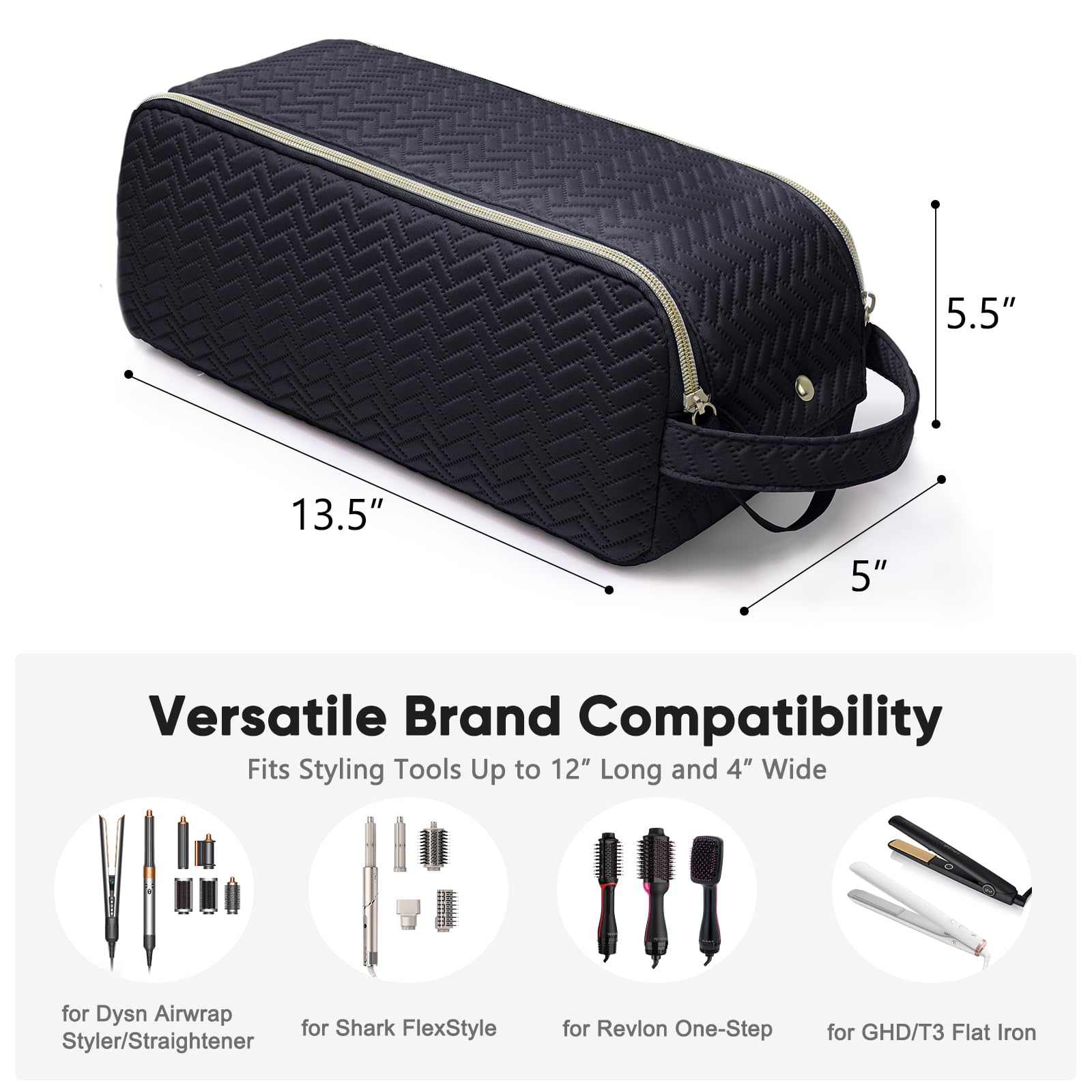 Large Hair Tools Travel Bag with Iron Mat - 2in1 Hair Tools Organizer for Hair Dryer Brush, Flat Irons, Straighteners, Curling Irons, Hair Bag, Makeup Bag, Cosmetic Bag for Travel Essentials