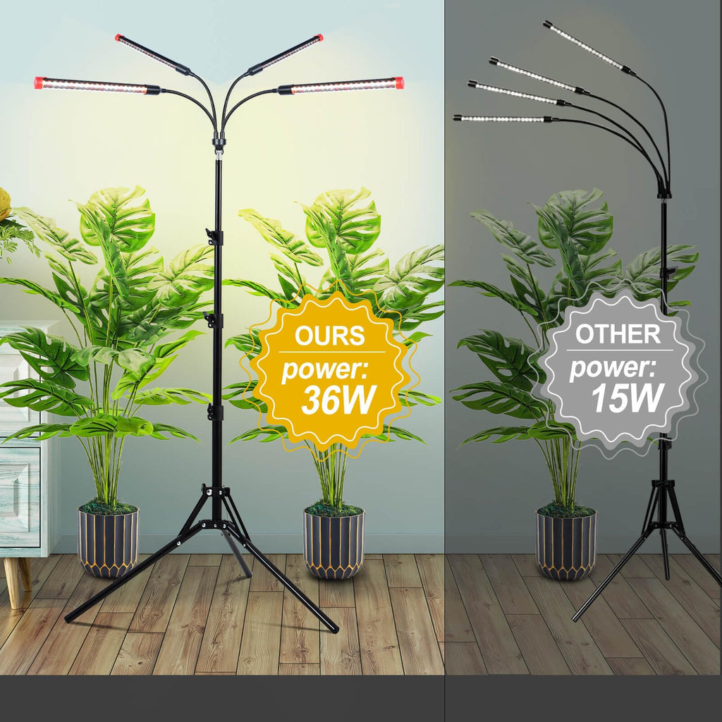 2Pack Small Clip Grow Lights for Indoor Plants, Bonsai, Mini Full Spectrum Pot Plant Grow Light, 4/8/12/16/20H Timer, 9 Watt Power Draw, NO Need Adapter