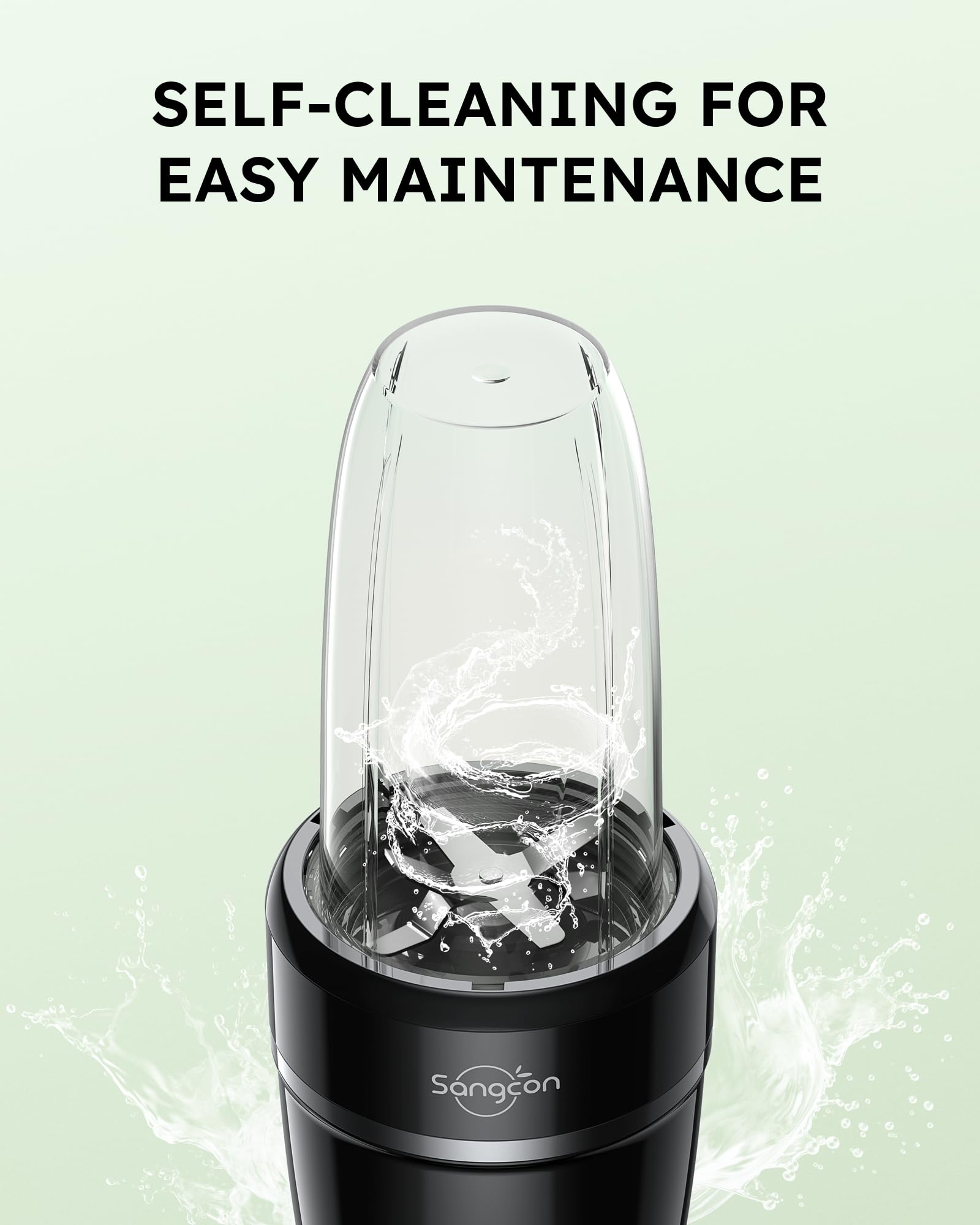 Sangcon 1000W Smoothie Blender for Kitchen, Blenders for Smoothies with (3) Cups (2) Spout Covers (1) Storage Cap (1) To-Go Cap, Portable Blender for Shakes, Ice Crushing, Frozen Drinks, Spices