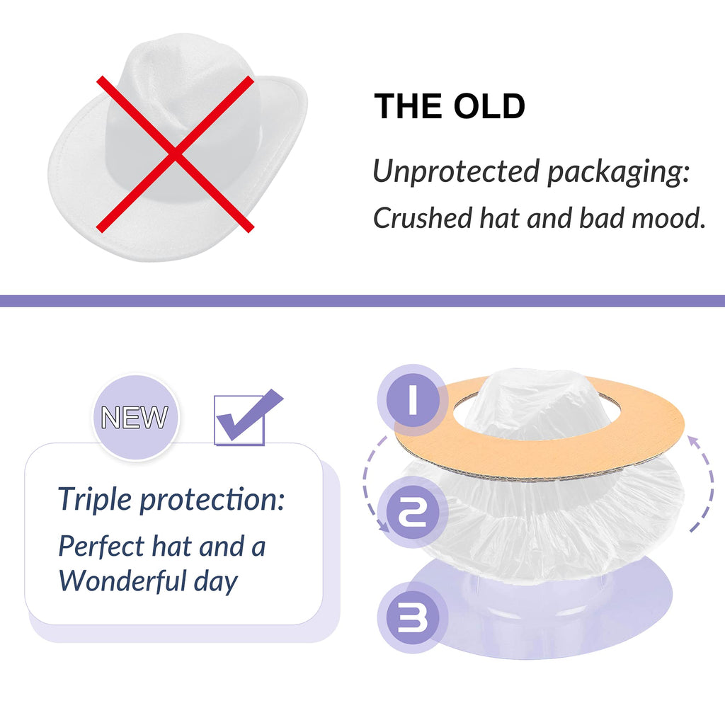 KUJUHA Fedora Hats for Mens/Womens Felt FedoraHats Two Tone Wide Brim Fedora Hats Rancher Hat