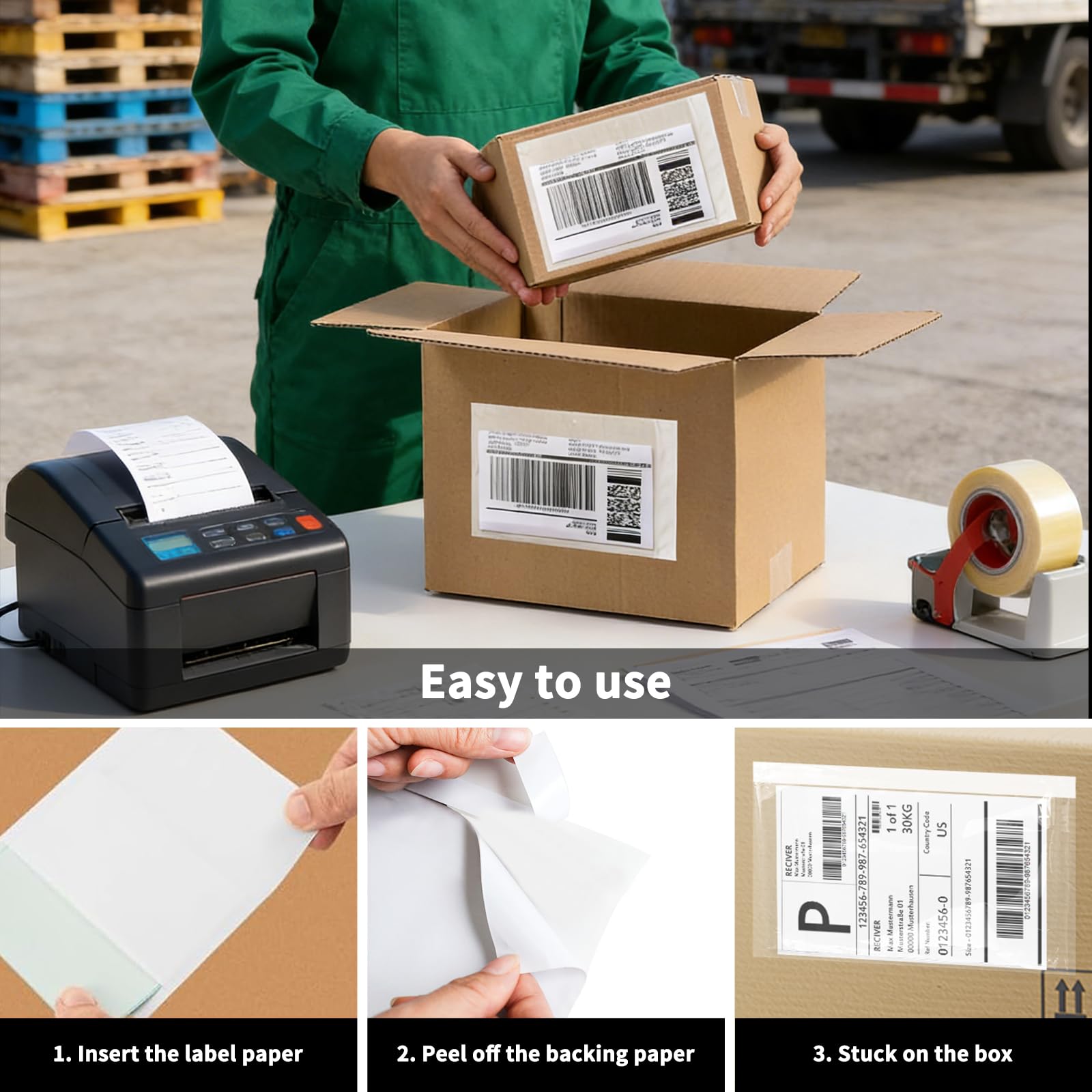 9527 Product 4.5" x 5.5" Clear Adhesive Top Loading Packing List/Shipping Label Envelopes (100 Pack)