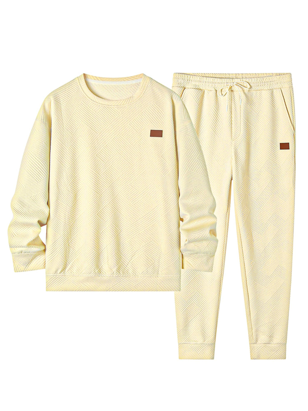 JMIERR Men's 2 Piece Outfits Knit Jacquard Pullover Sweatshirt Tracksuit & Joggers Sweatpants Sweatsuit Sets with Pockets