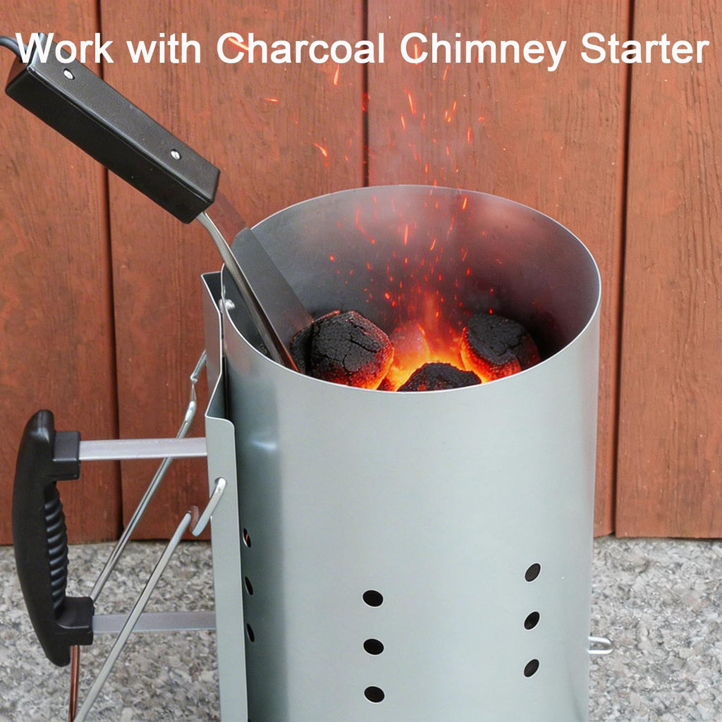 600W Electric Charcoal Starter Fire Lighter for BBQ Grill Smoker Fireplace, Firepit, Stove - Quickly Ignite Coals Briquettes Without Lighter Fluid or Matches - 29 Inch Power Cord