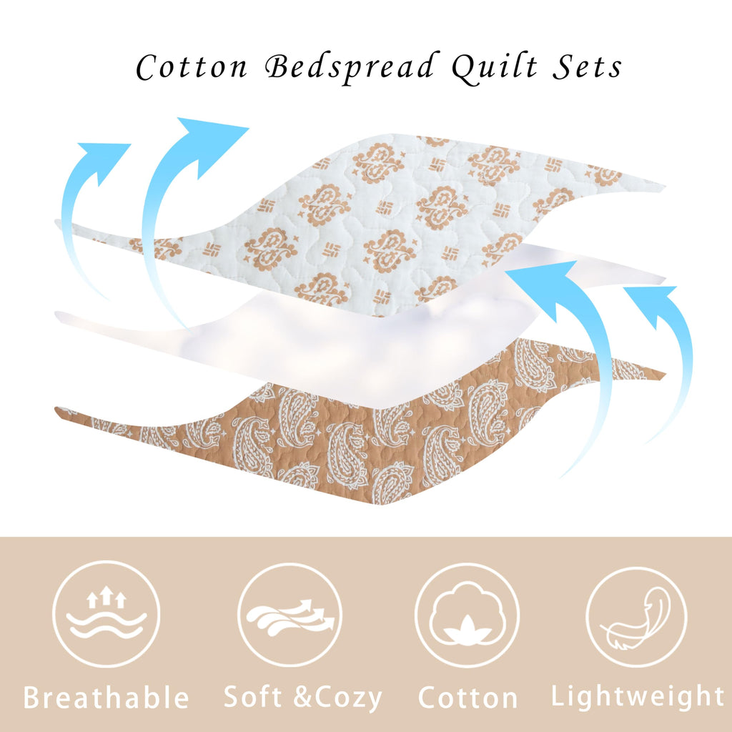 Yellow Quilts Queen Size, Paisley Comforter Set Queen Cotton Bed, Yellow Grey White Comforter, Striped Bedding Queen Size, Lightweight Luxury Bedspread,3 Piece